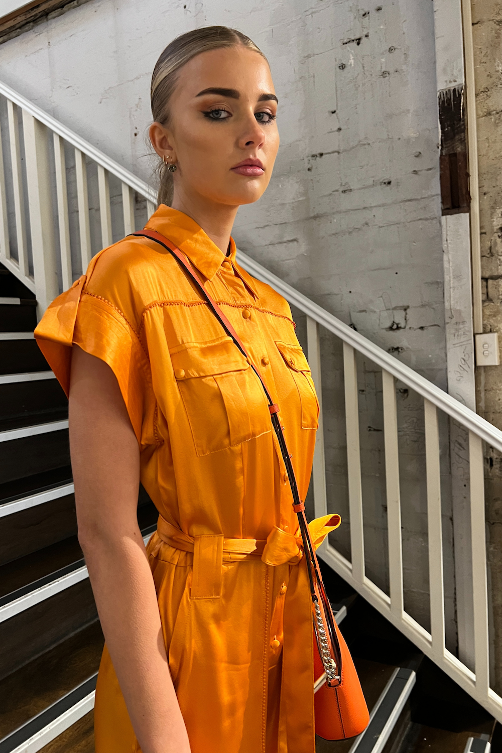 Silk Lenna Jumpsuit - Orange