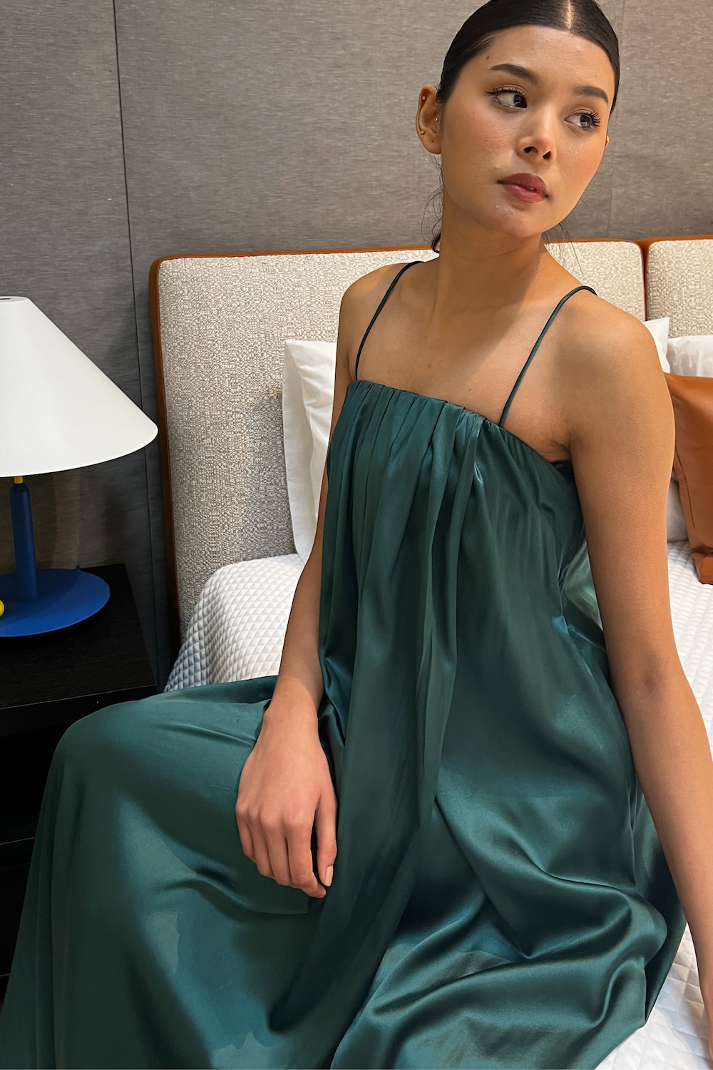 Silk Amelia Dress - Green