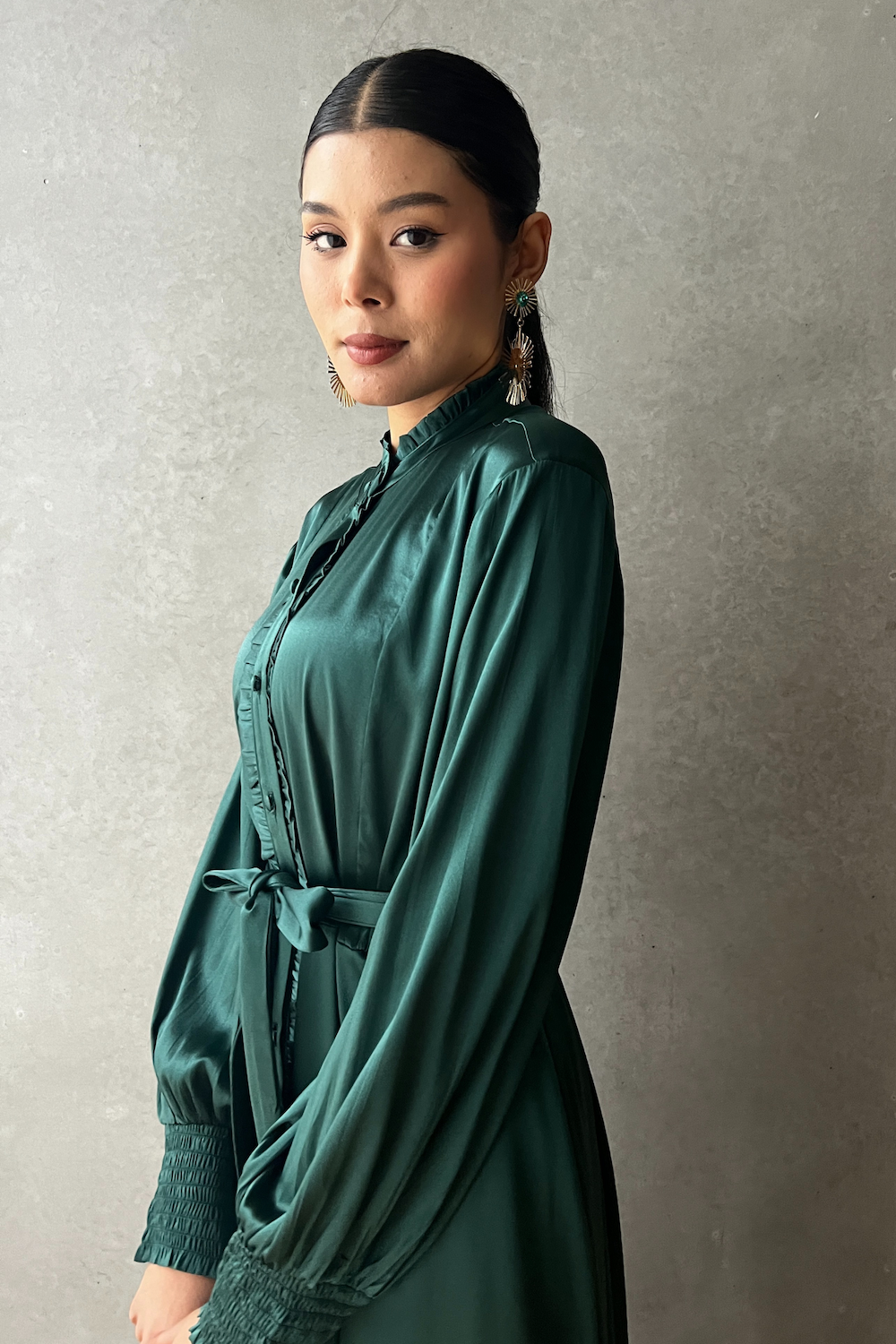 Silk Freya Dress - Green