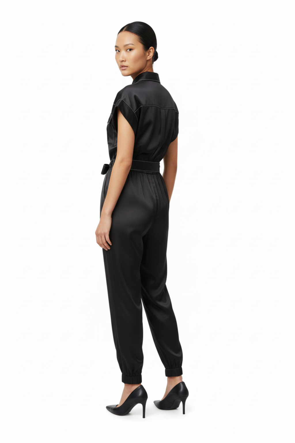 Silk Lenna Jumpsuit - Black
