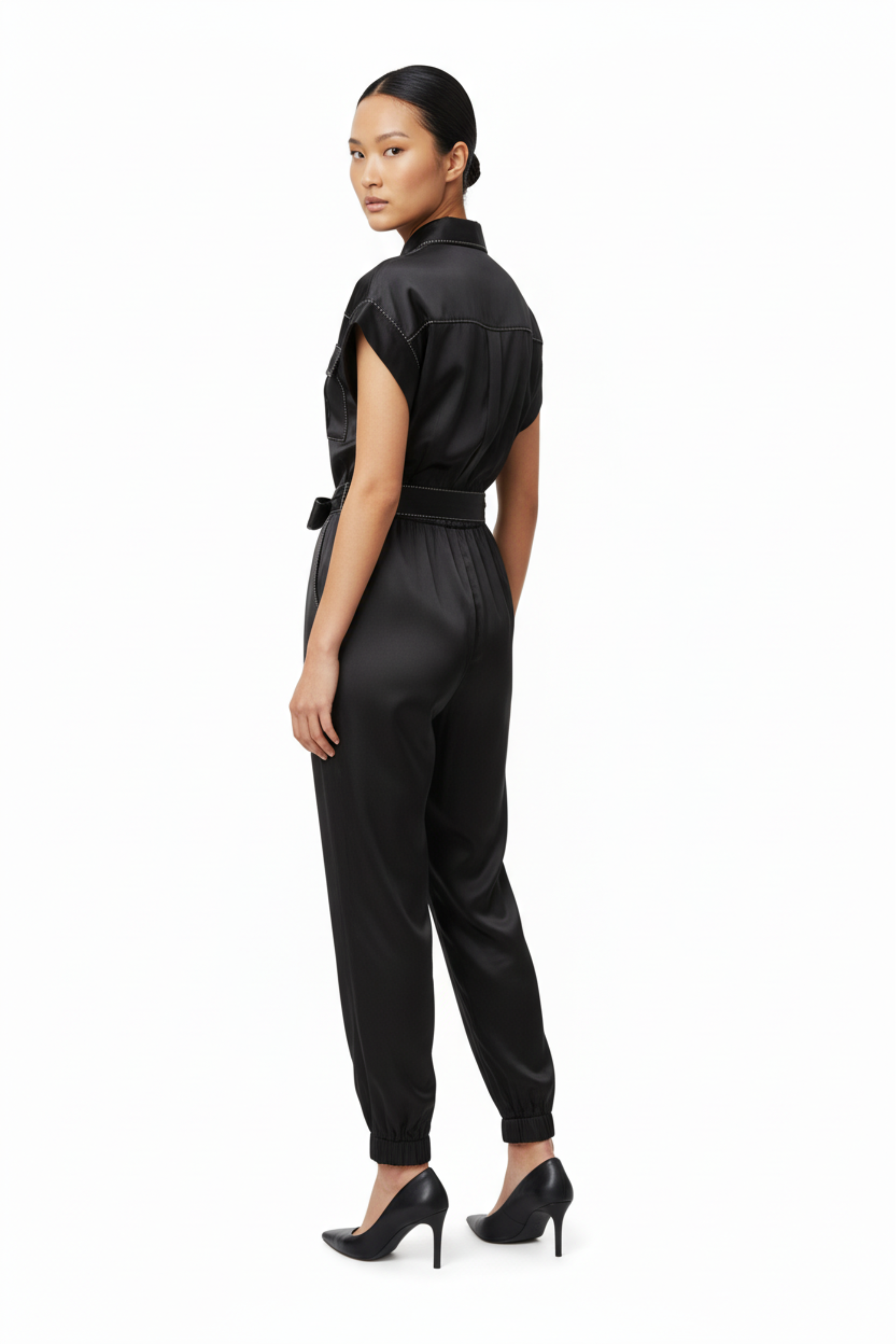 Silk Lenna Jumpsuit - Black