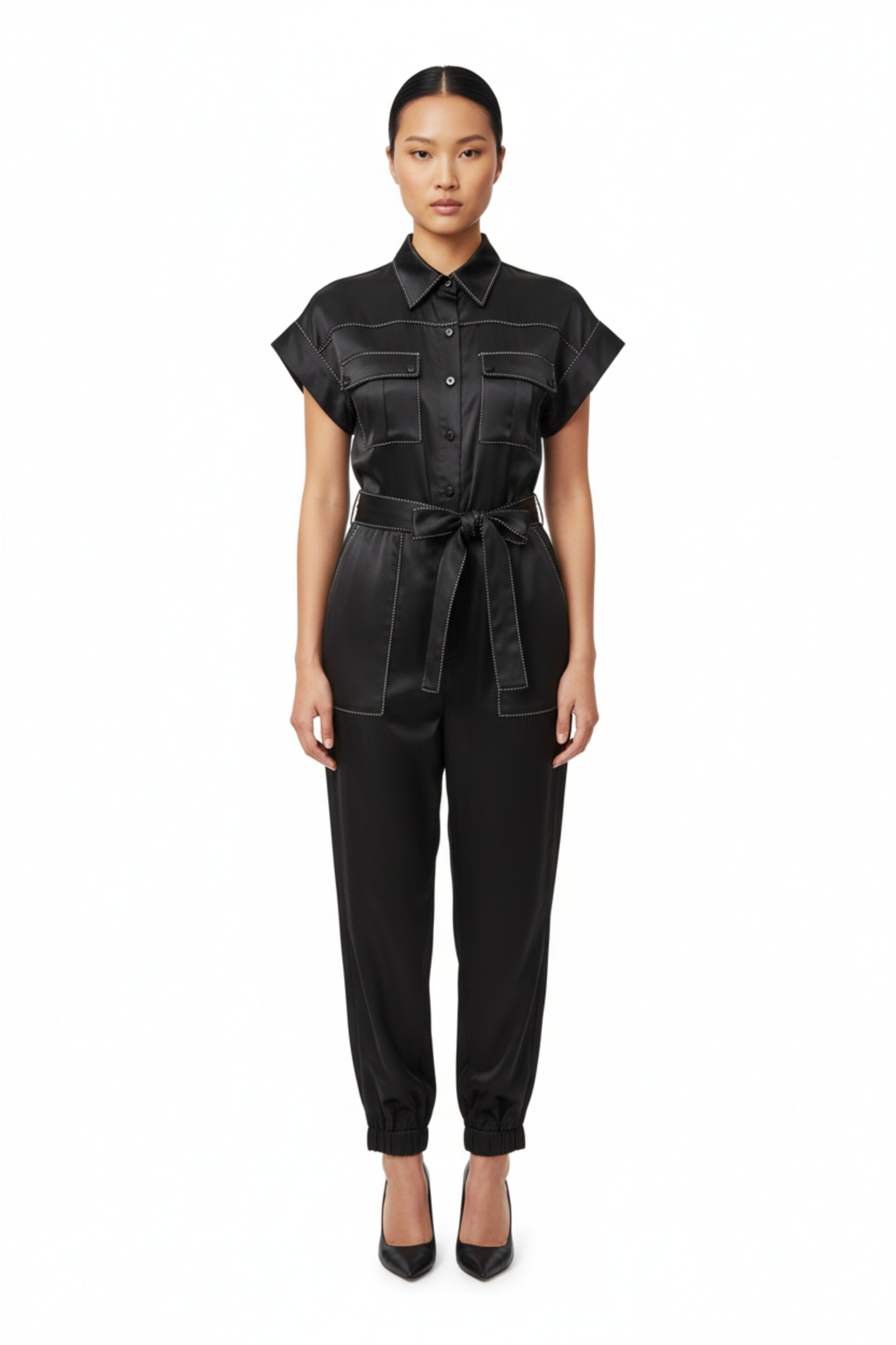 Silk Lenna Jumpsuit - Black