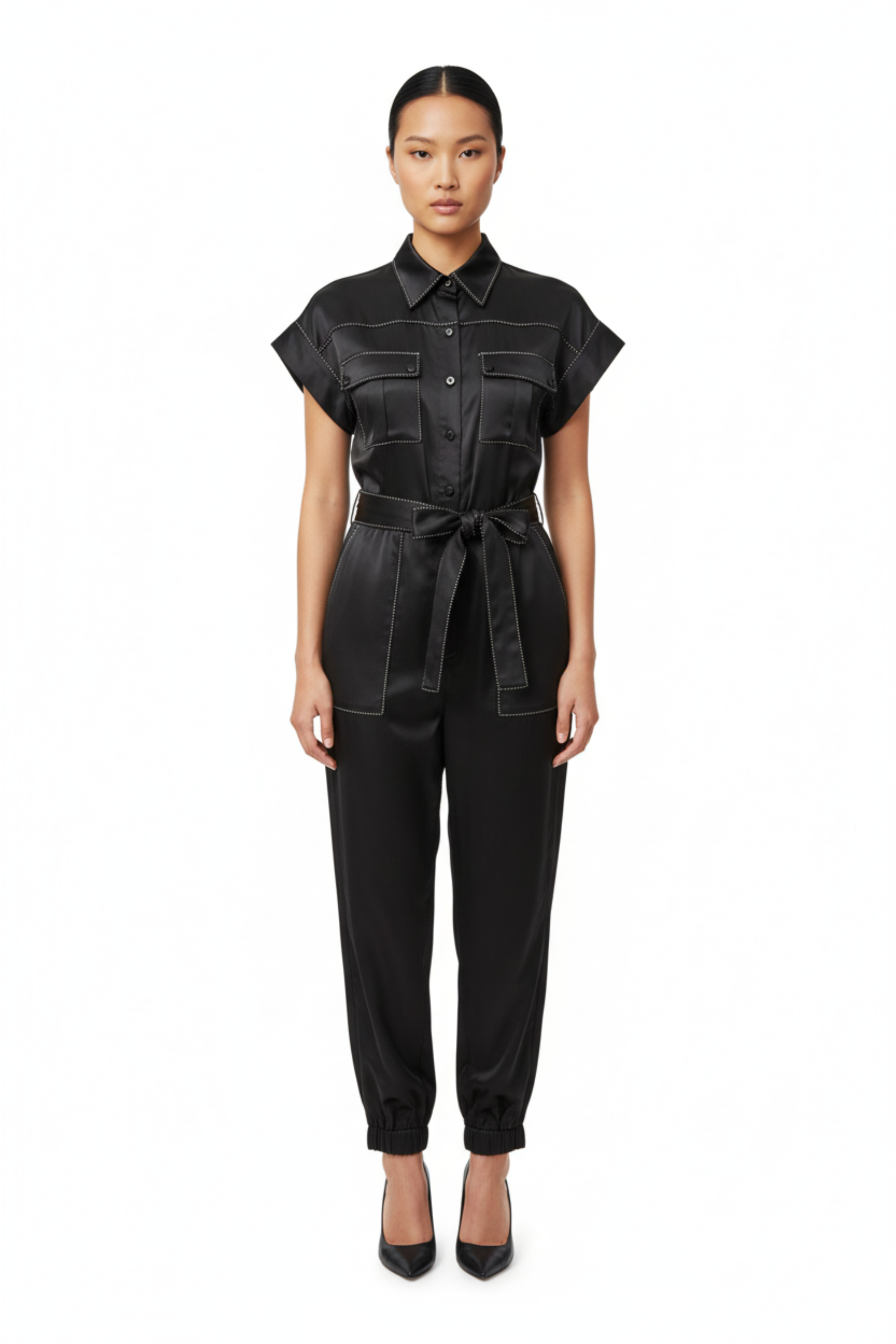 Silk Lenna Jumpsuit - Black