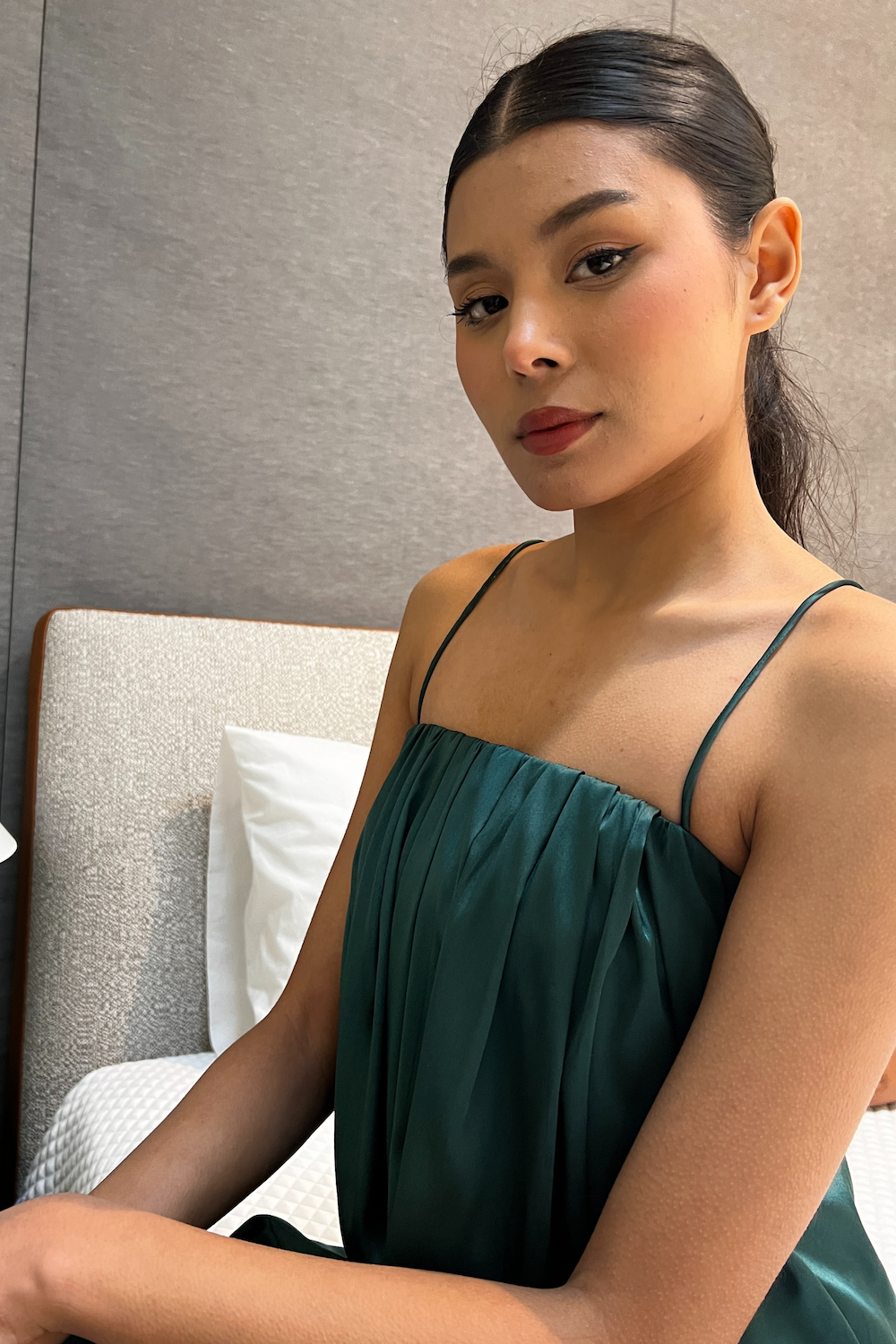 Silk Amelia Dress - Green