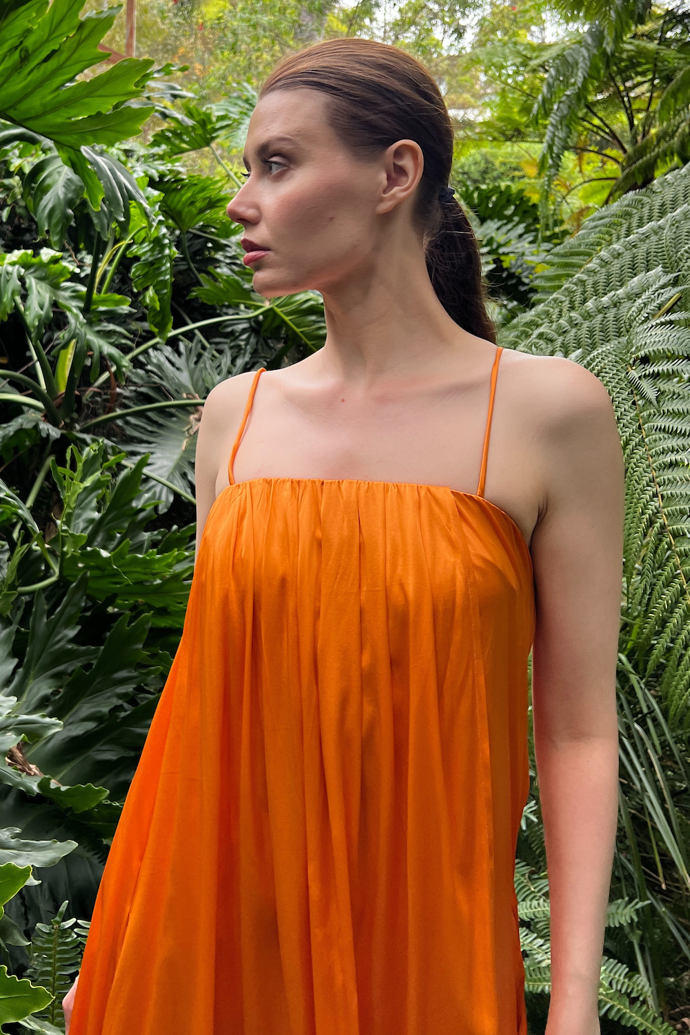 Silk Amelia Dress - Orange