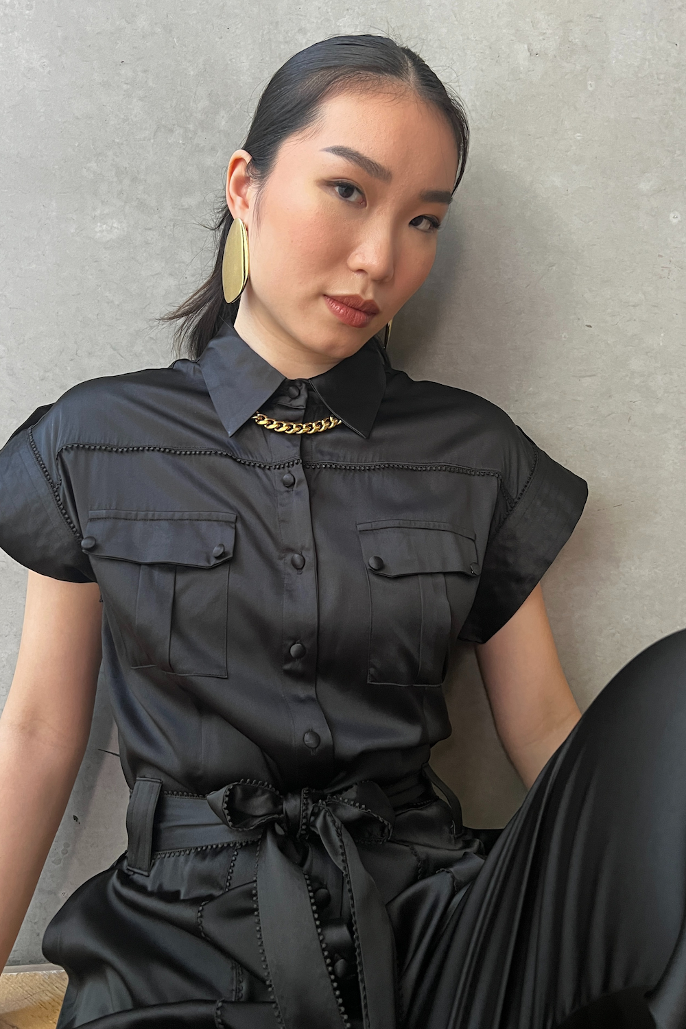 Silk Lenna Jumpsuit - Black