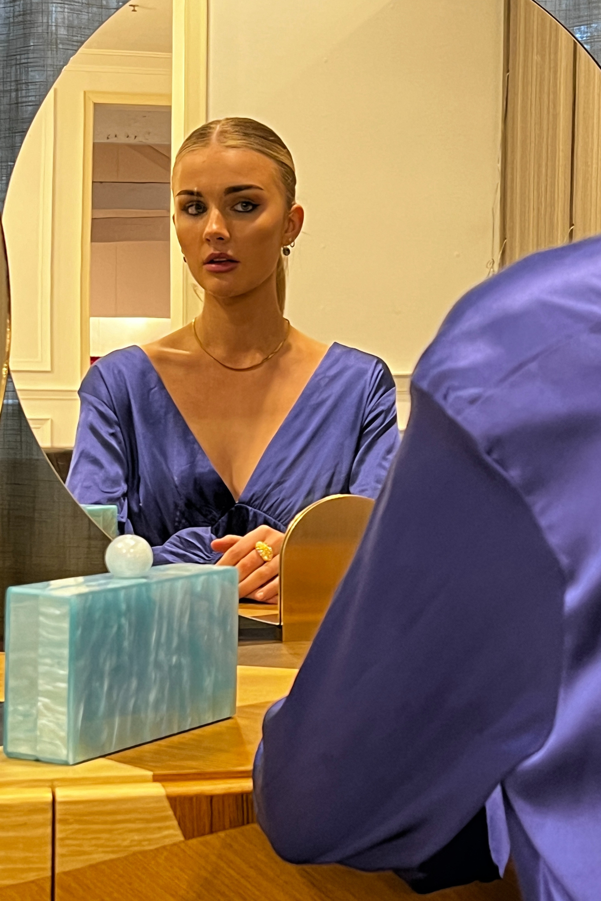 Silk Marigold Dress - Blue