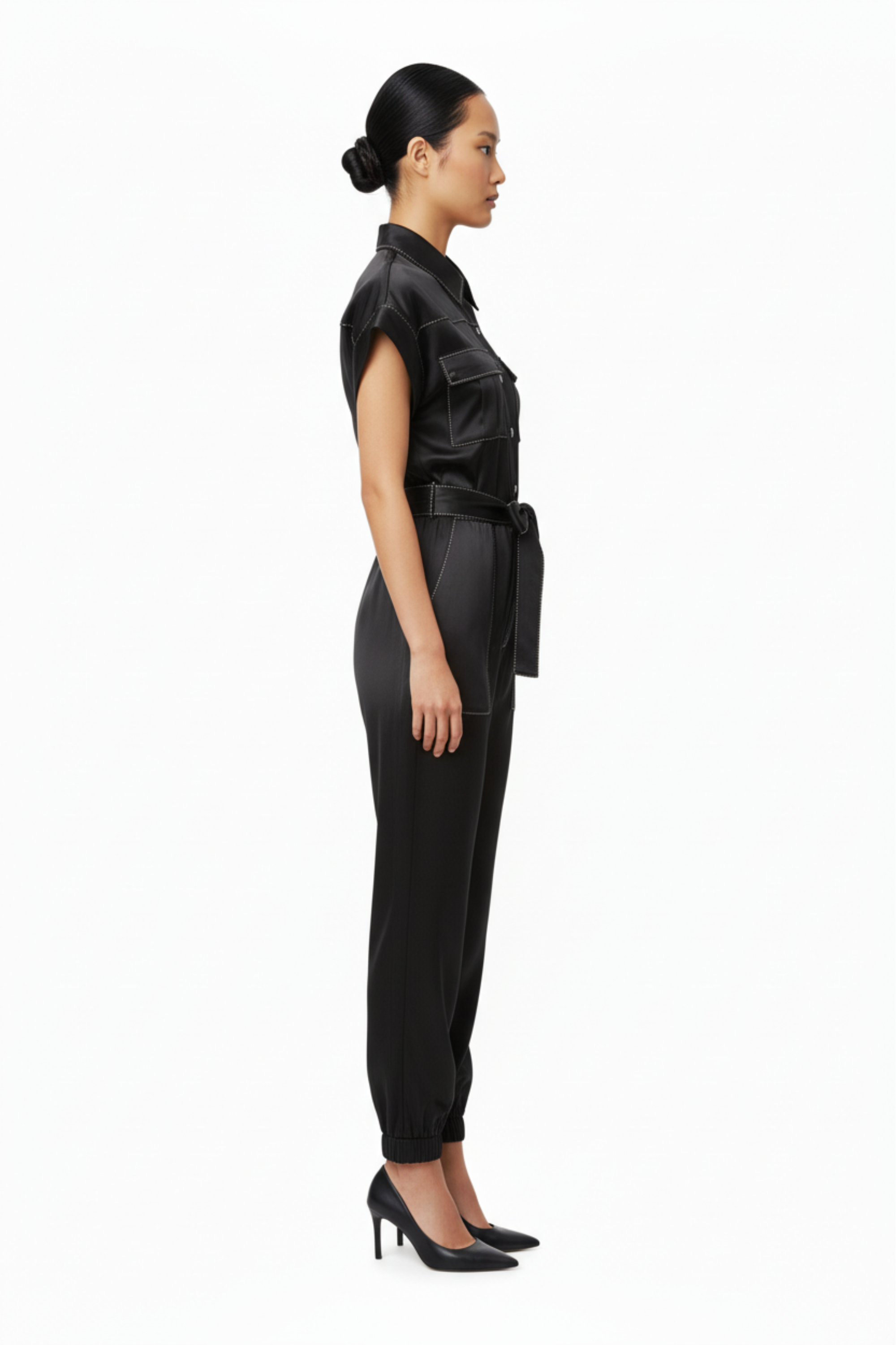 Silk Lenna Jumpsuit - Black