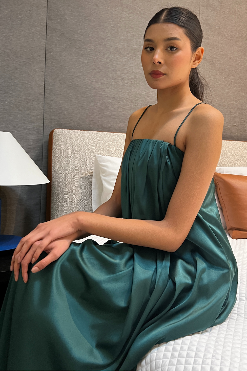 Silk Amelia Dress - Green