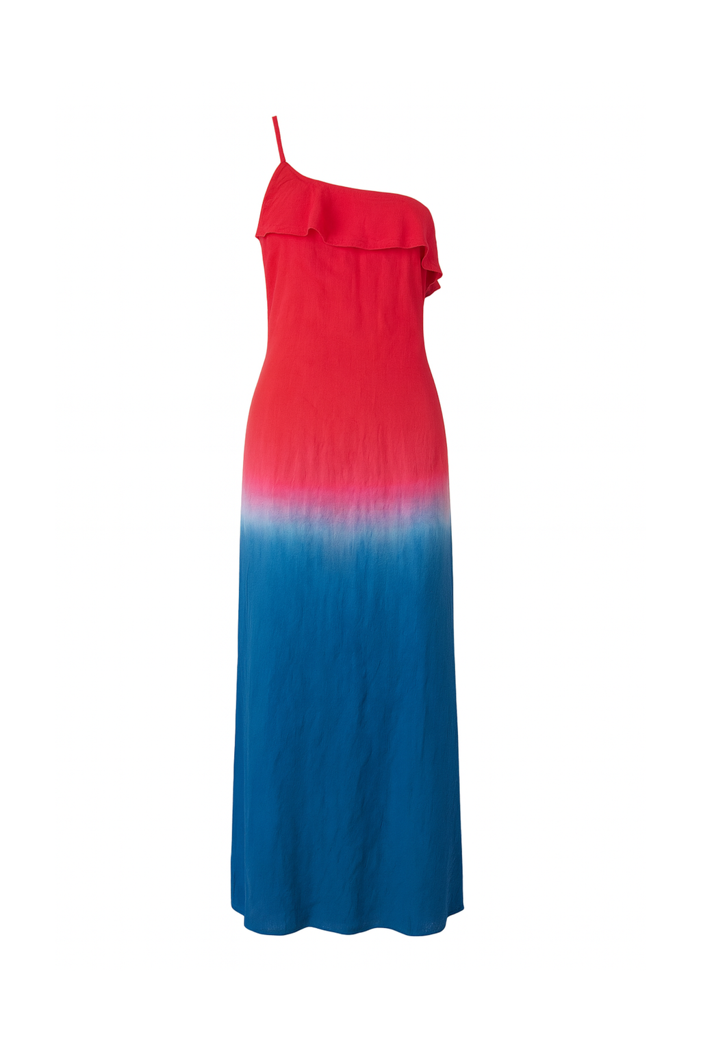 Asymmetrical Maxi - Ombre Red & Blue