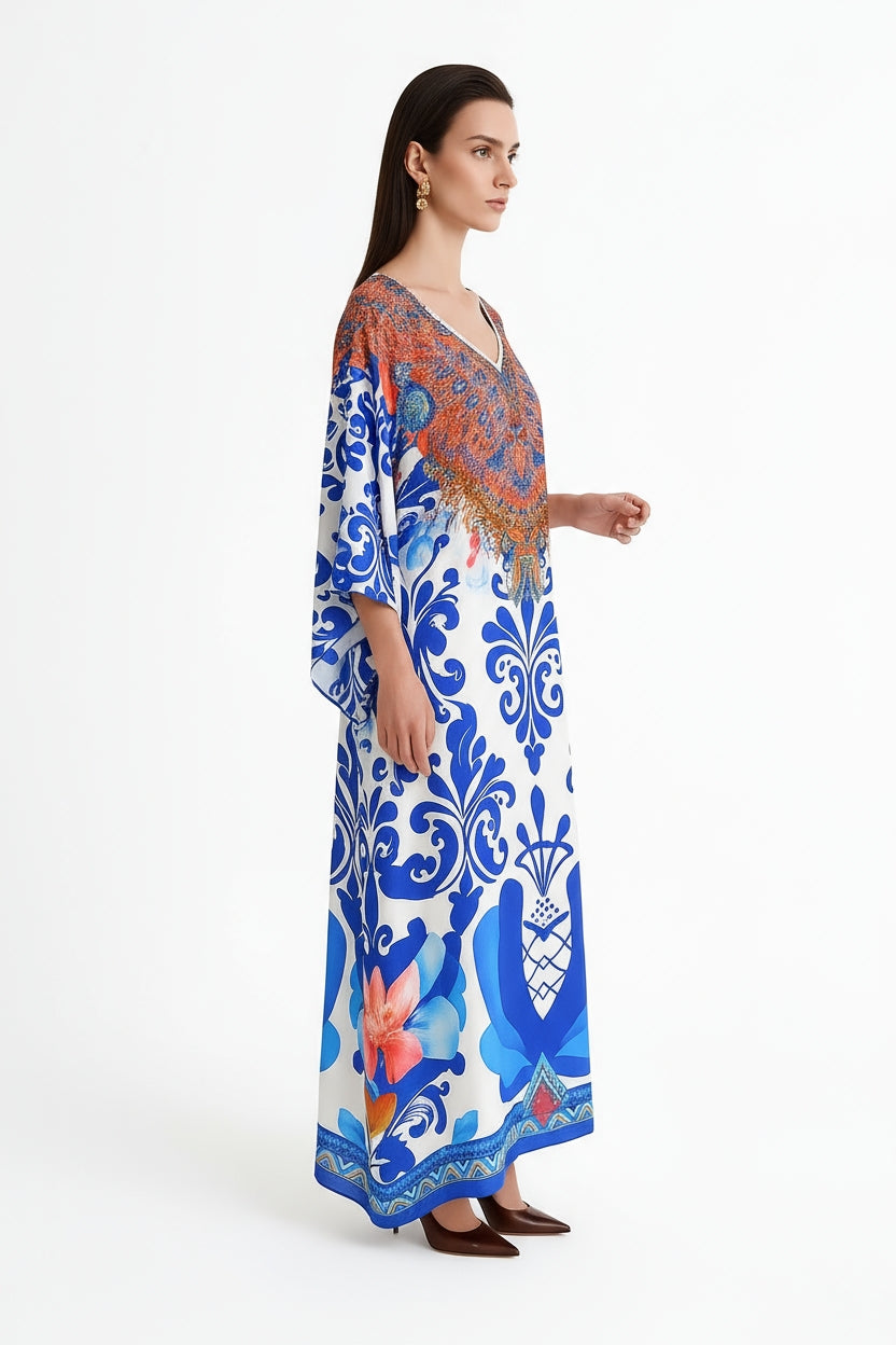 Carnivale Long Kaftan-Dress-LennaRose-Size 1 (8-10)-Lenna Rose Fashion