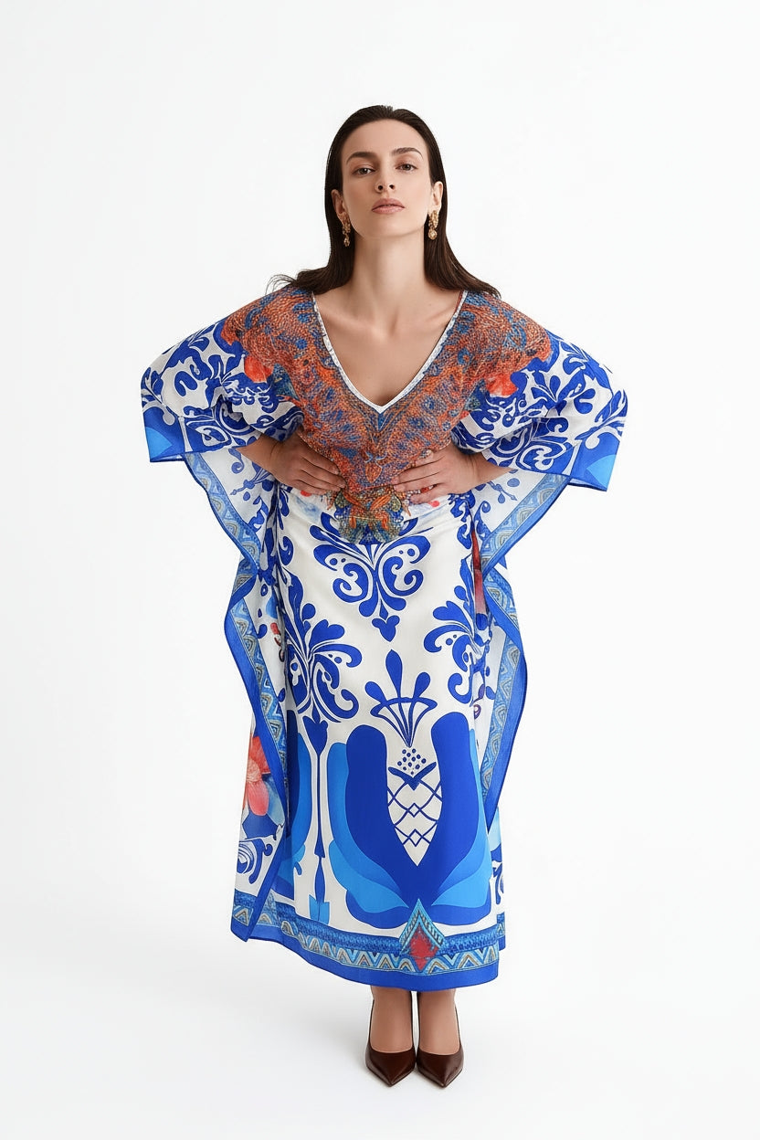 Carnivale Long Kaftan-Dress-LennaRose-Size 1 (8-10)-Lenna Rose Fashion