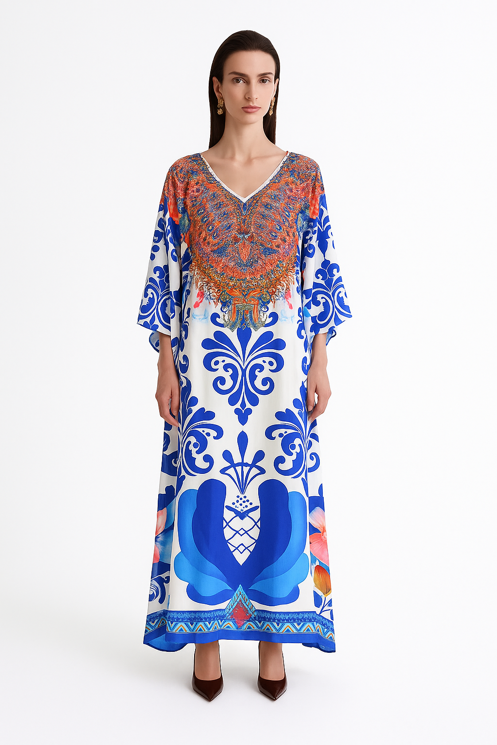 Carnivale Long Kaftan-Dress-LennaRose-Size 1 (8-10)-Lenna Rose Fashion