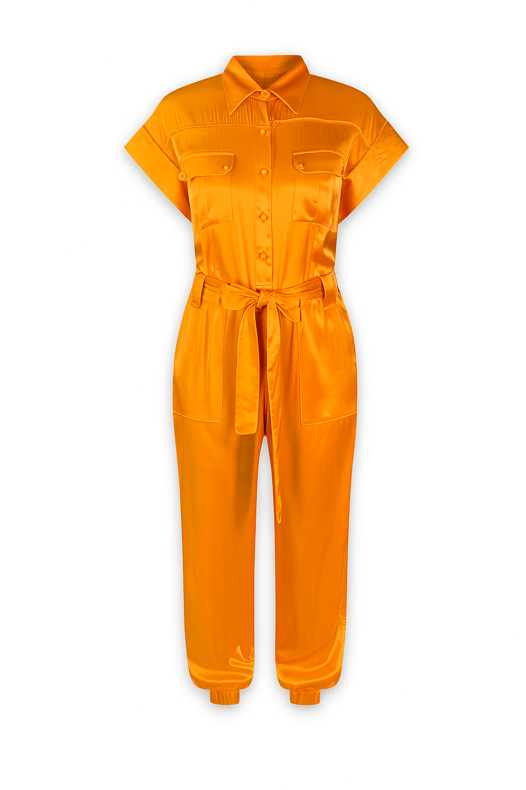 Silk Lenna Jumpsuit - Orange