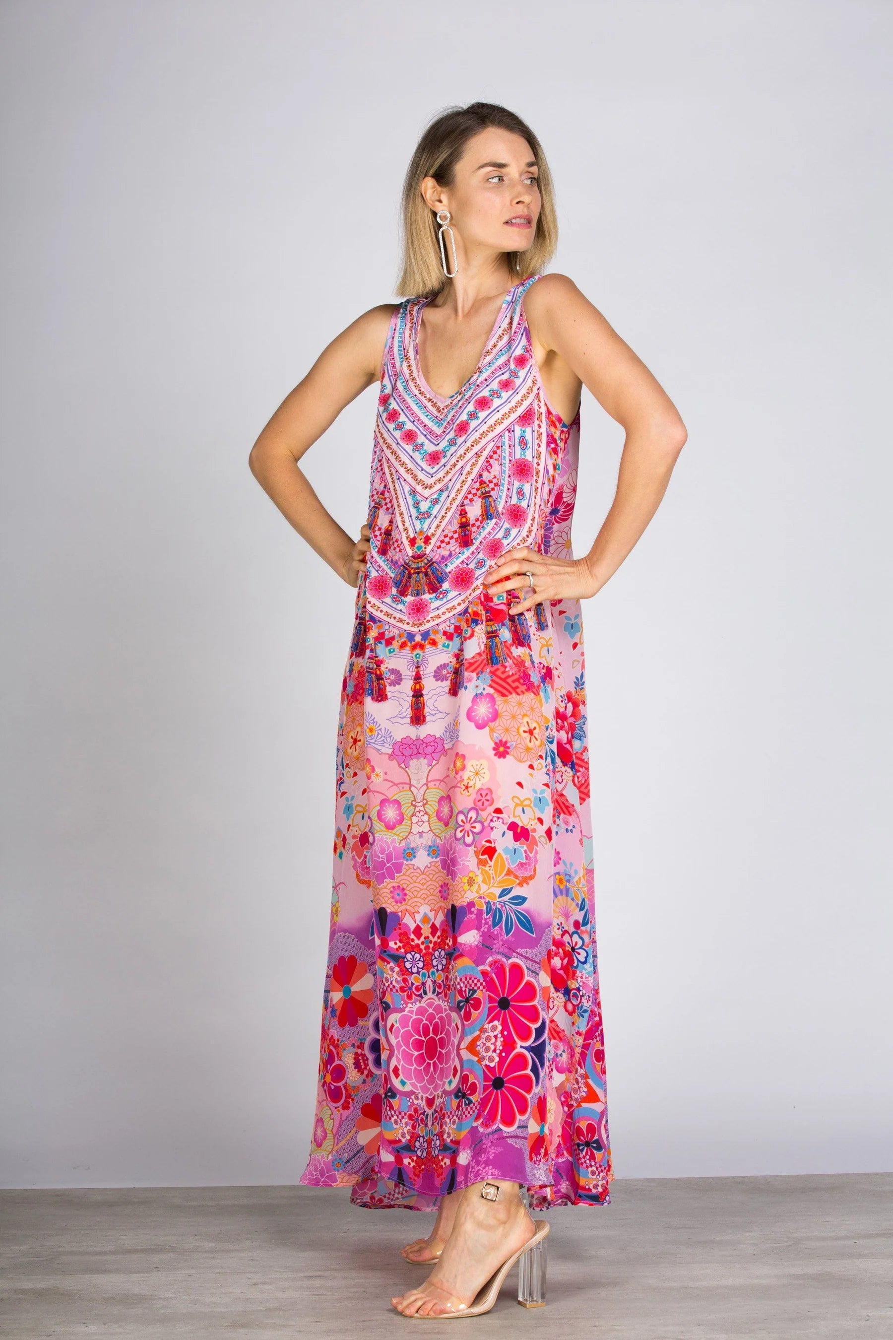 Cherry Blossom Flowing Maxi Dress