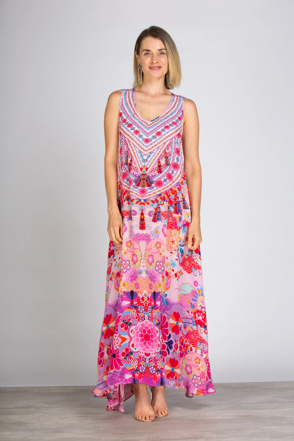 Cherry Blossom Flowing Maxi Dress