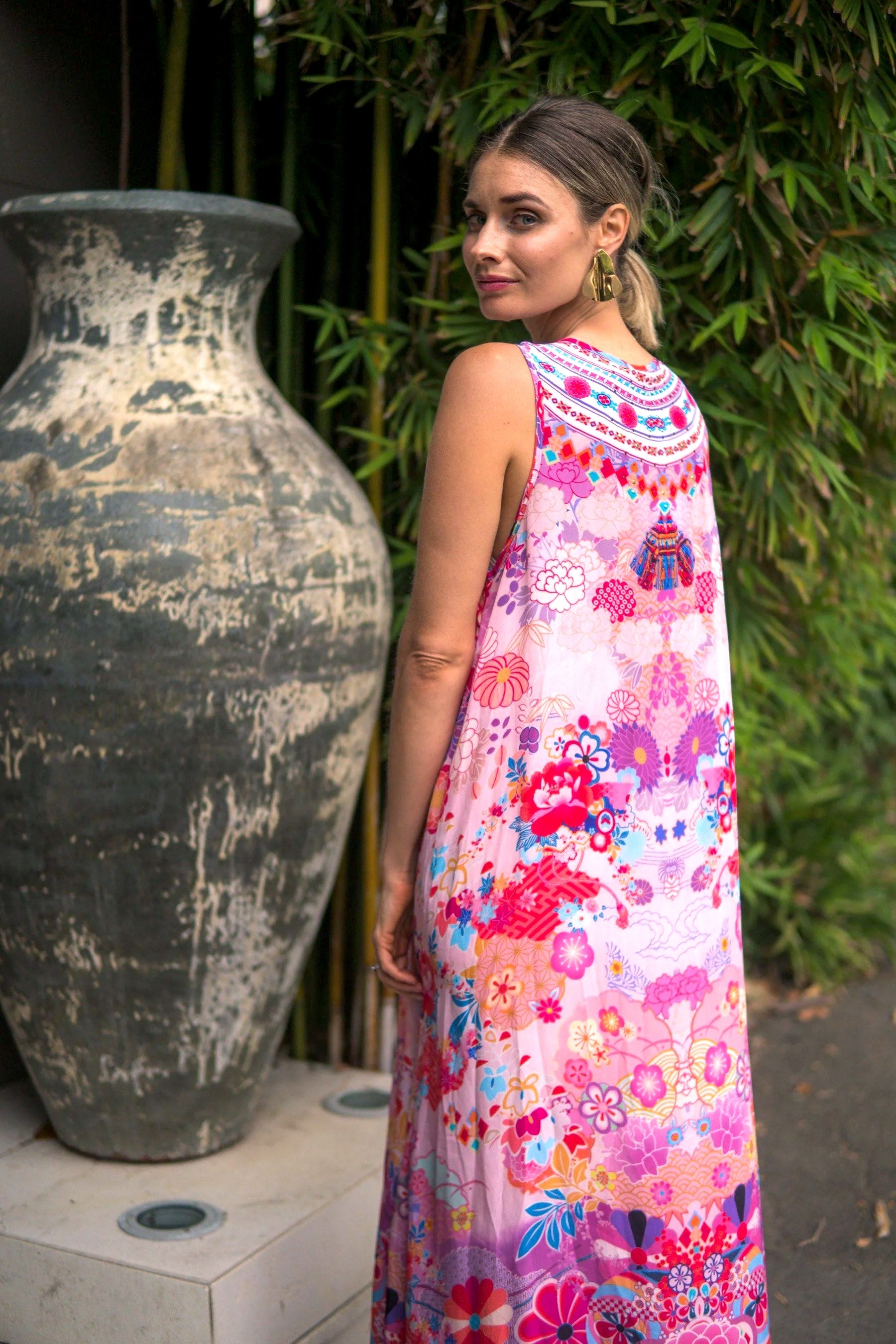 Cherry Blossom Flowing Maxi Dress