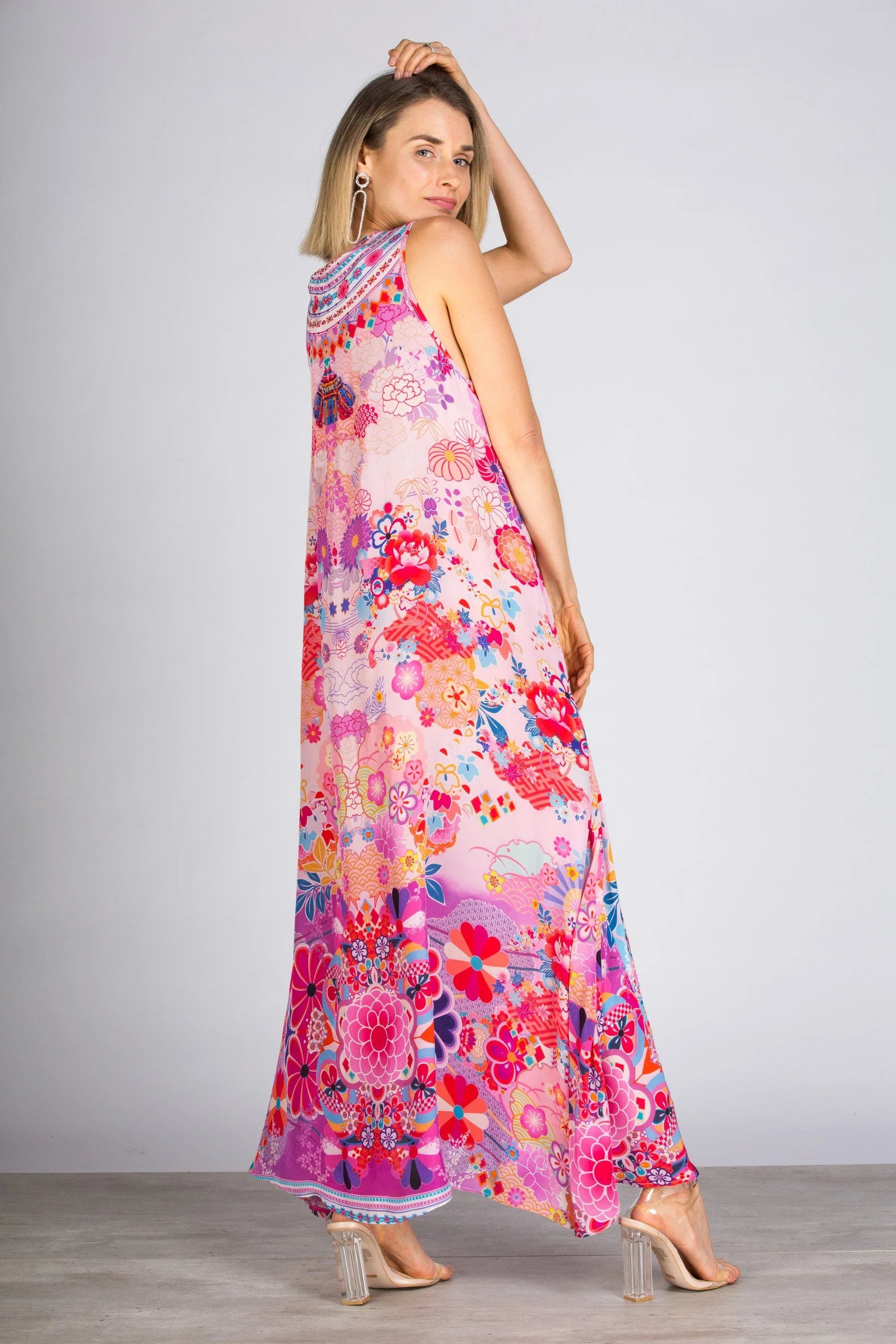 Cherry Blossom Flowing Maxi Dress