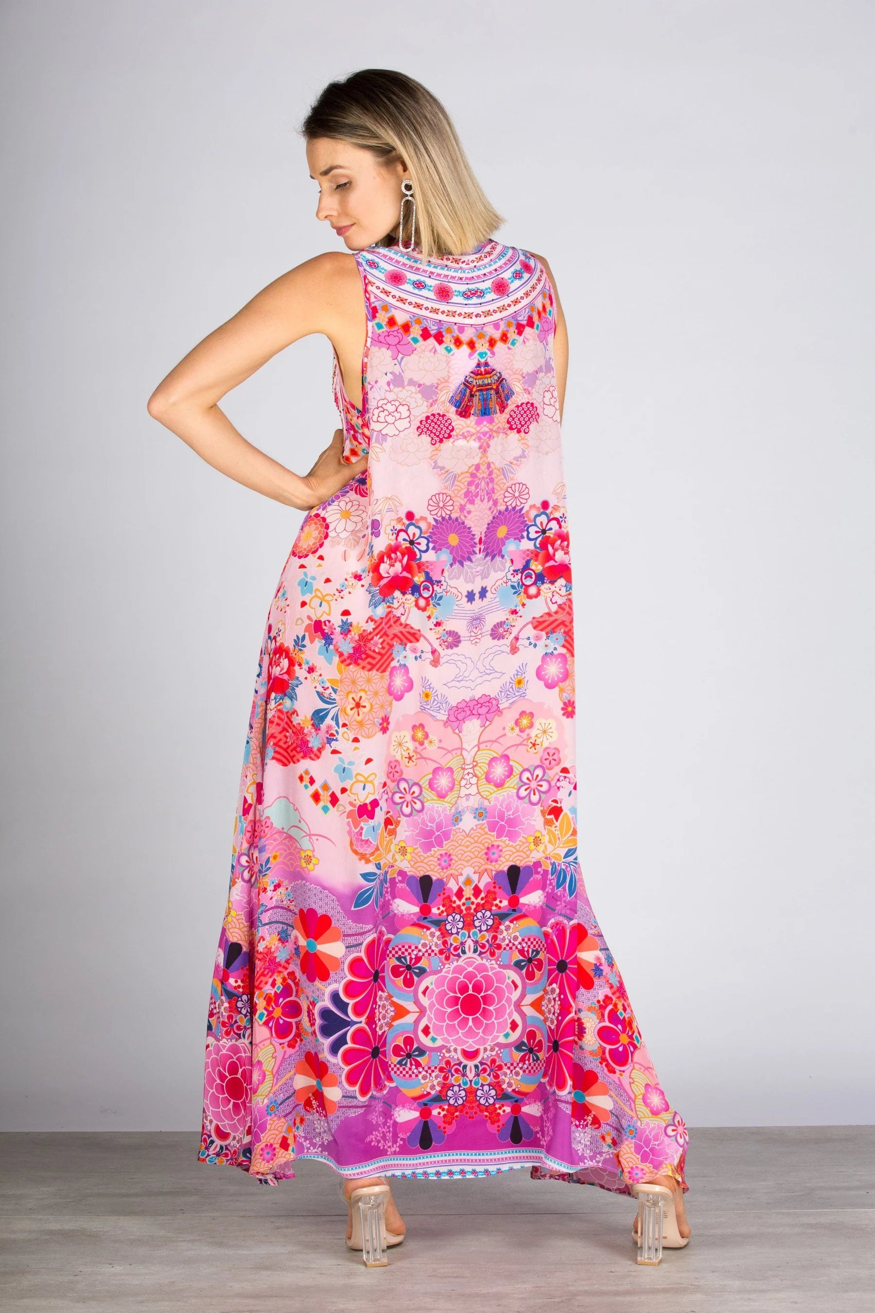 Cherry Blossom Flowing Maxi Dress