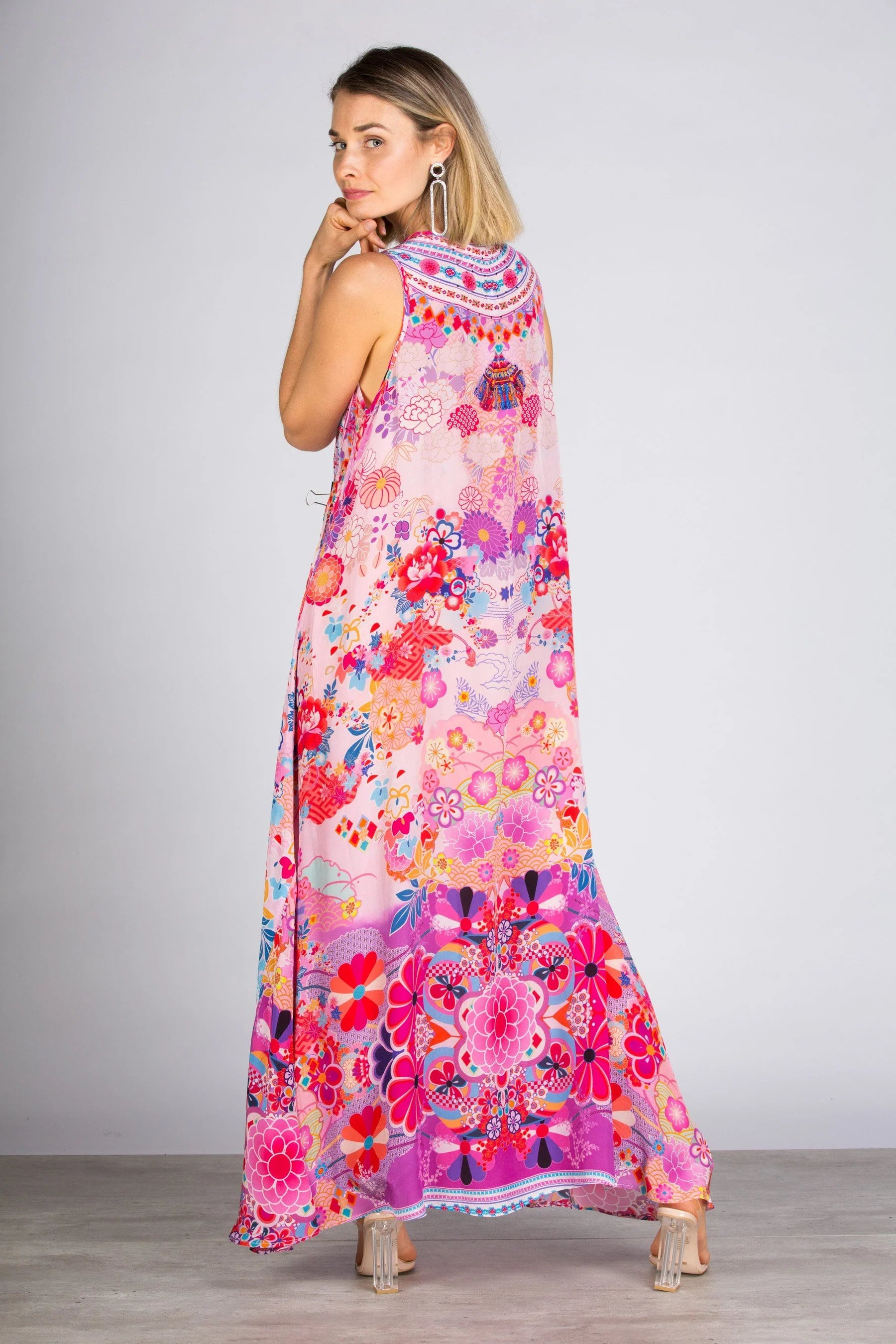 Cherry Blossom Flowing Maxi Dress