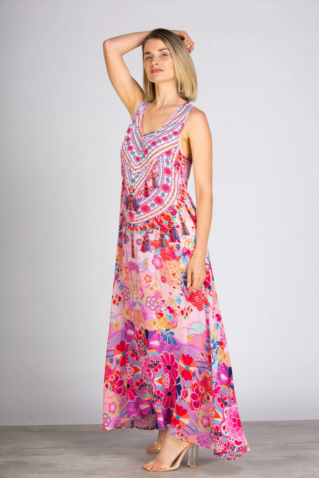 Cherry Blossom Flowing Maxi Dress