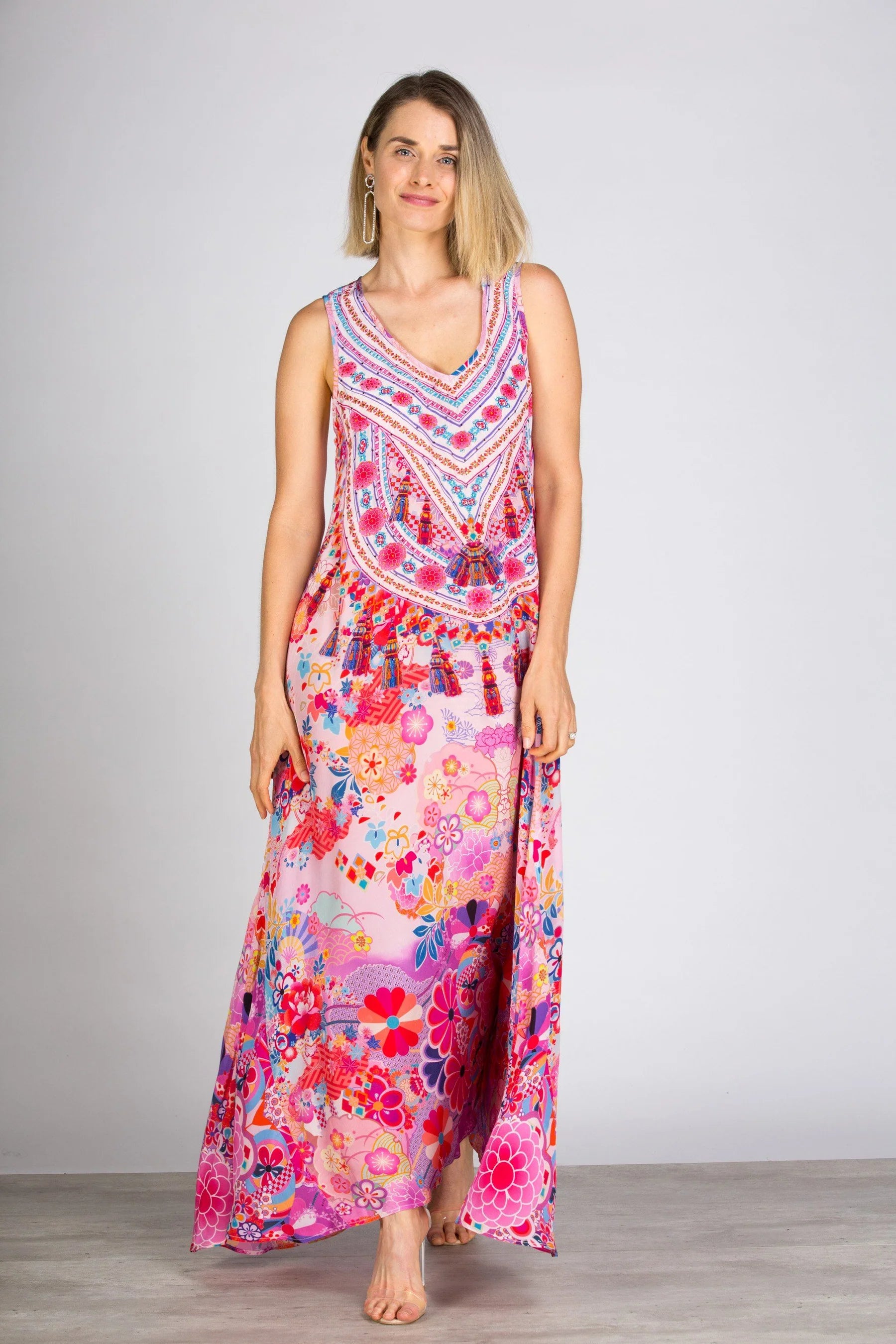 Cherry Blossom Flowing Maxi Dress