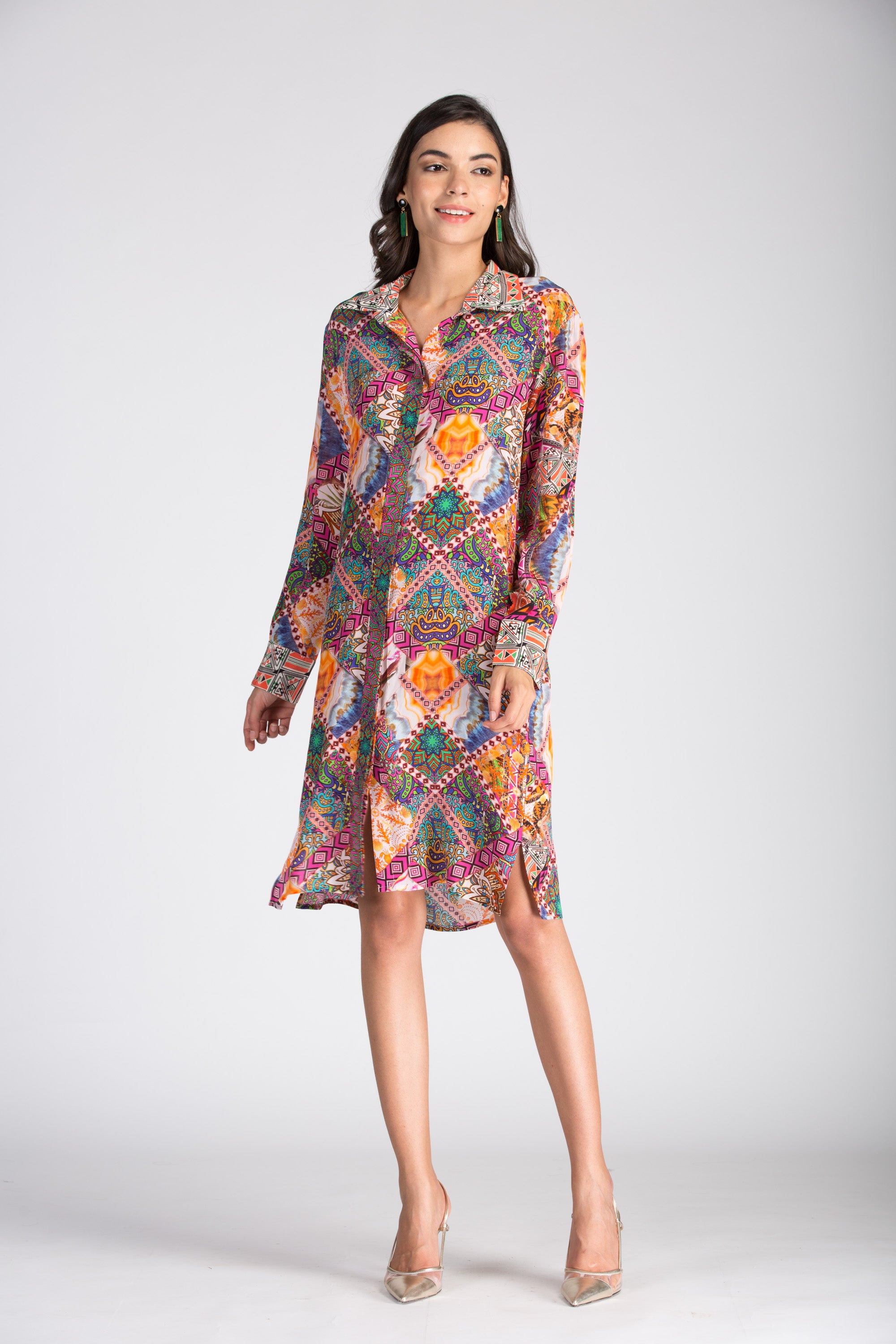 Tunisia Blossom Shirt Dress