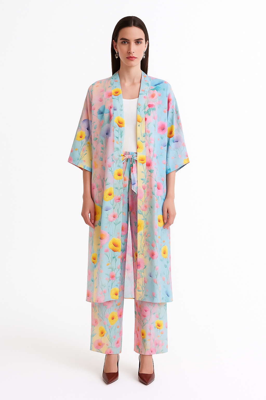 Florina Long Kimono Shrug-LennaRose-One Size (8 - 18)-Lenna Rose Fashion