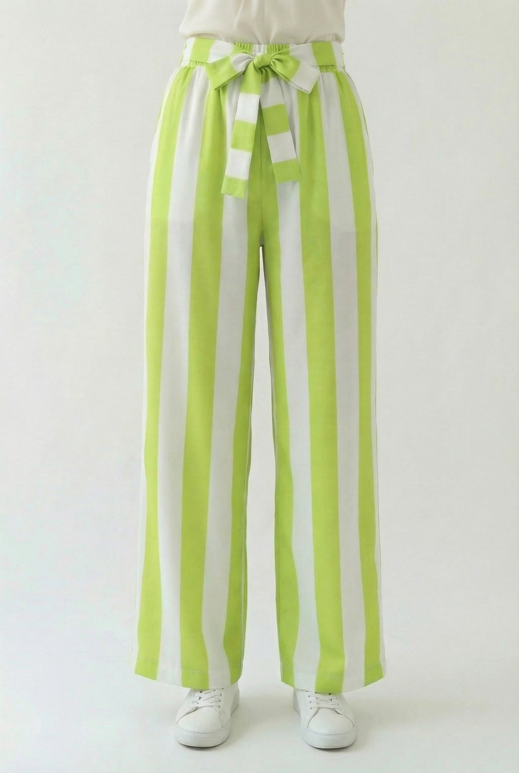 Lime & White Trousers