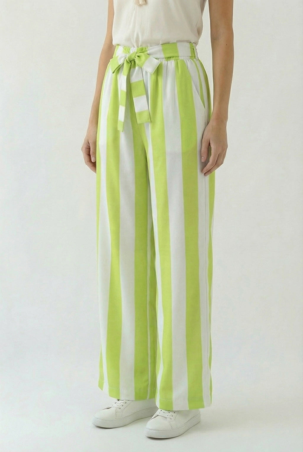 Lime & White Trousers