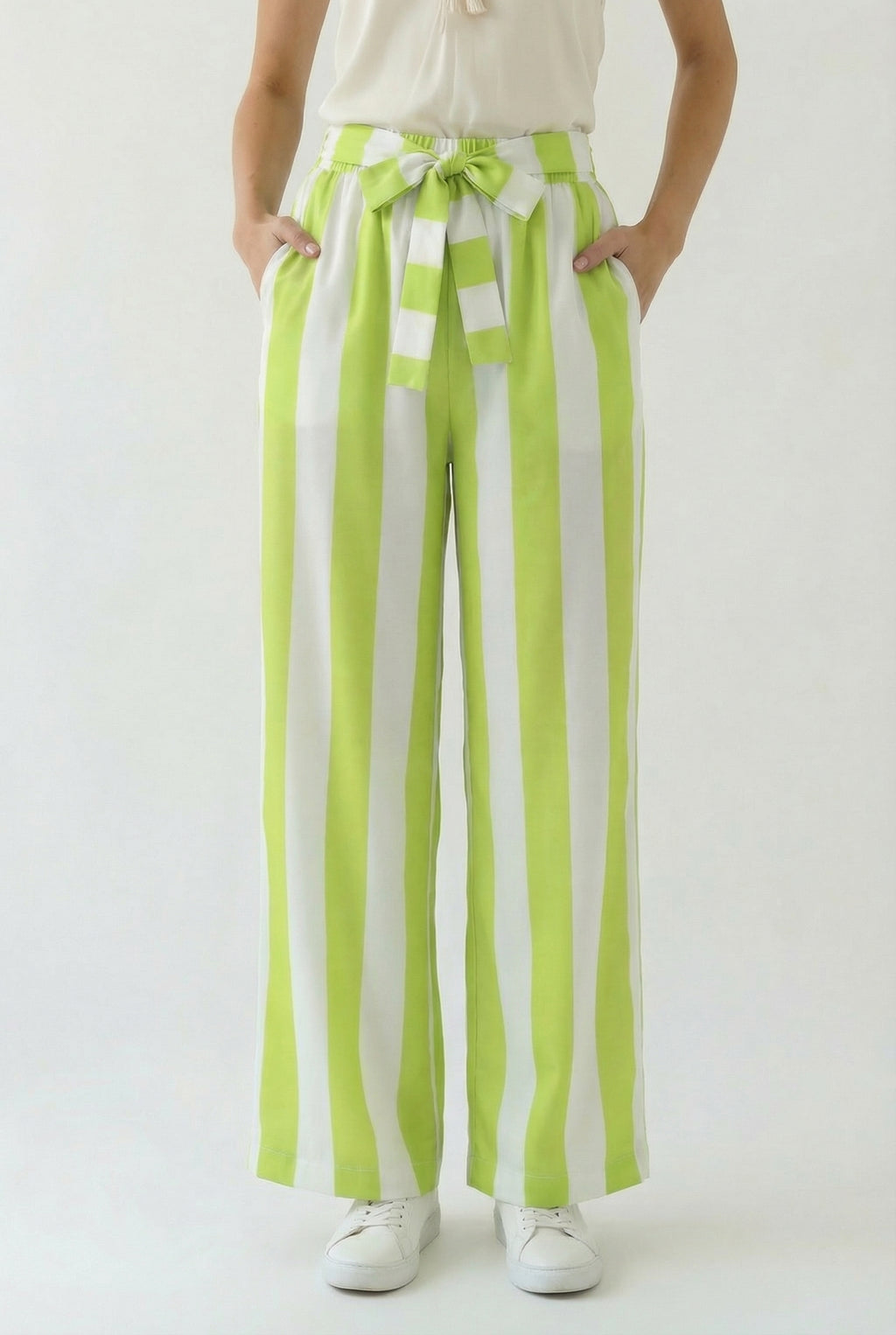 Lime & White Trousers