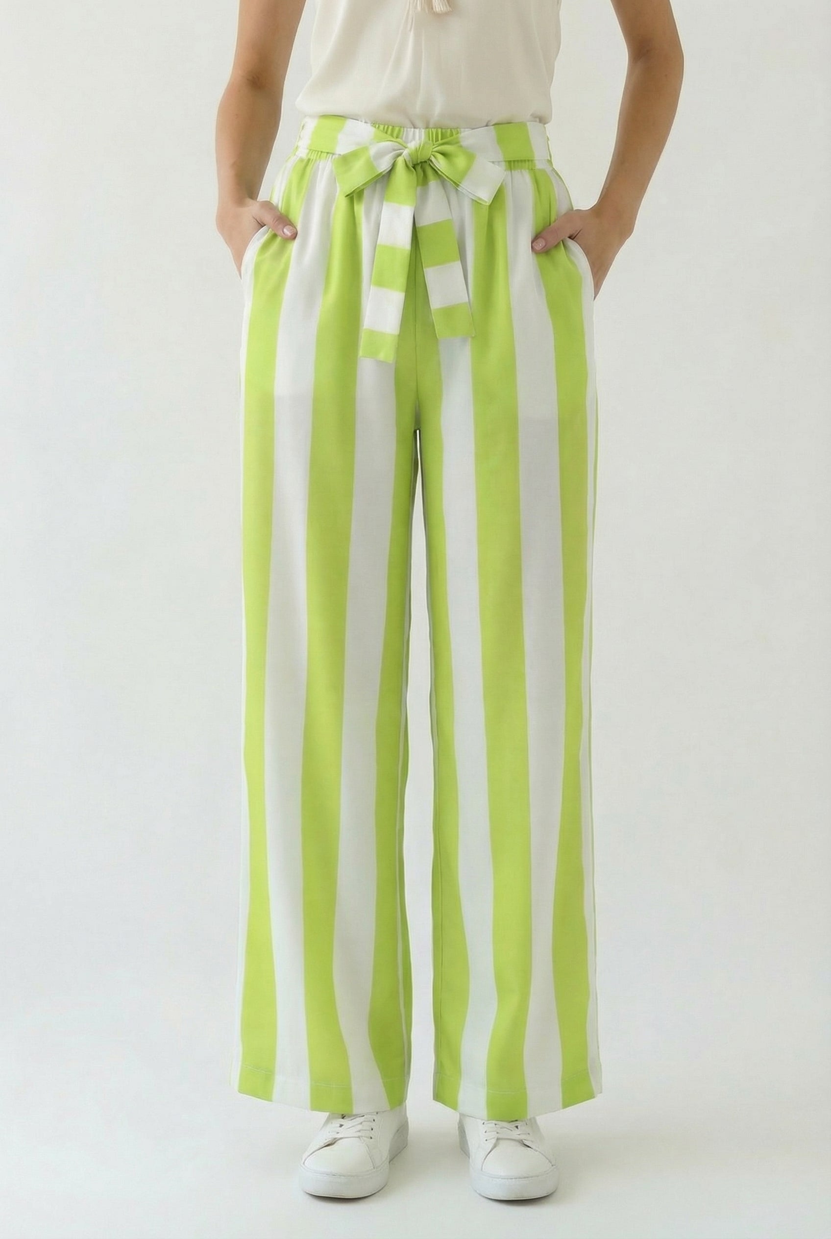 Lime & White Trousers
