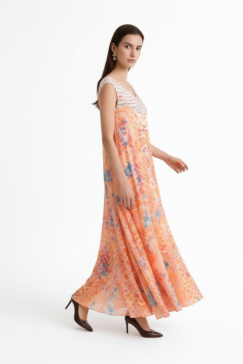 Serpentine Flowing Maxi Dress