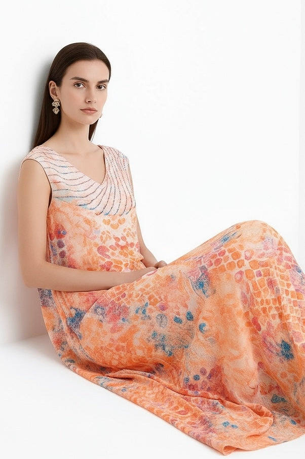 Serpentine Flowing Maxi Dress