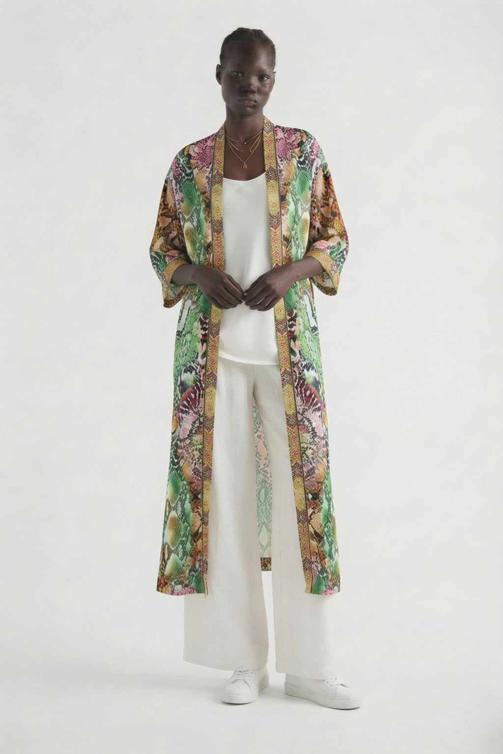 Serpentine Long Kimono Shrug