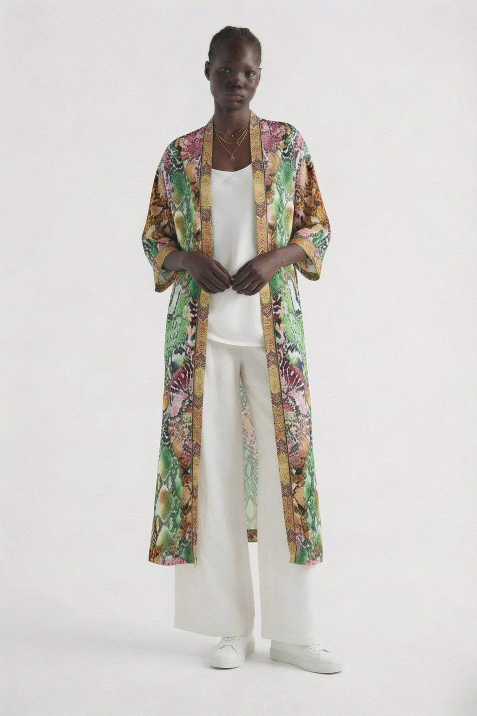 Serpentine Long Kimono Shrug