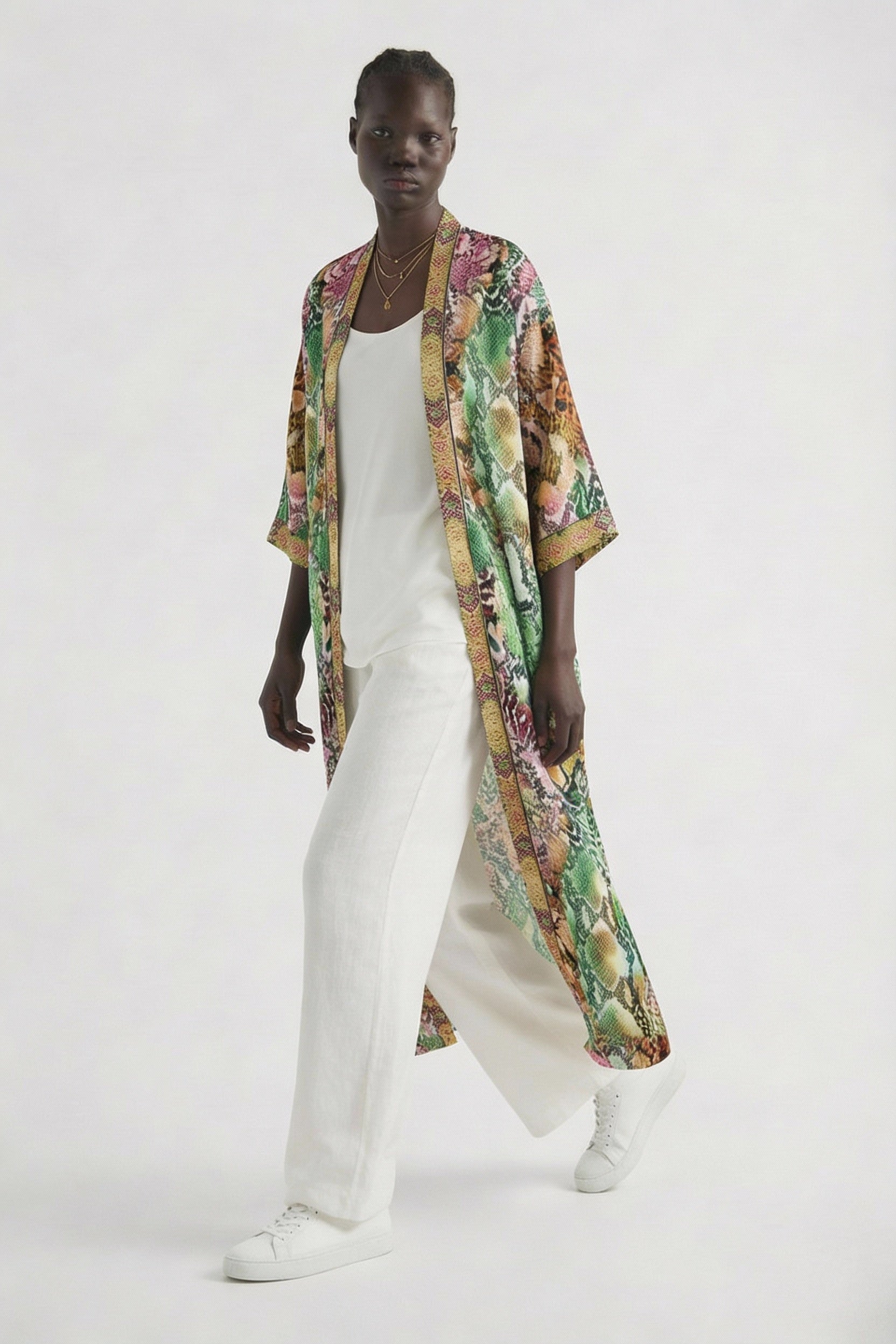 Serpentine Long Kimono Shrug