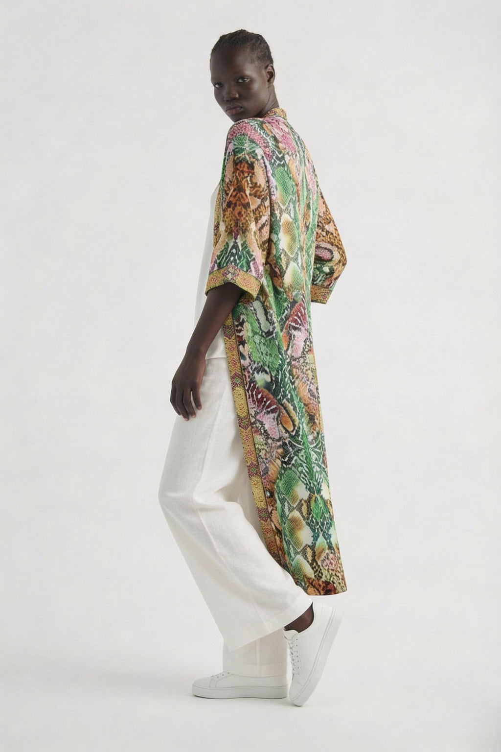 Serpentine Long Kimono Shrug