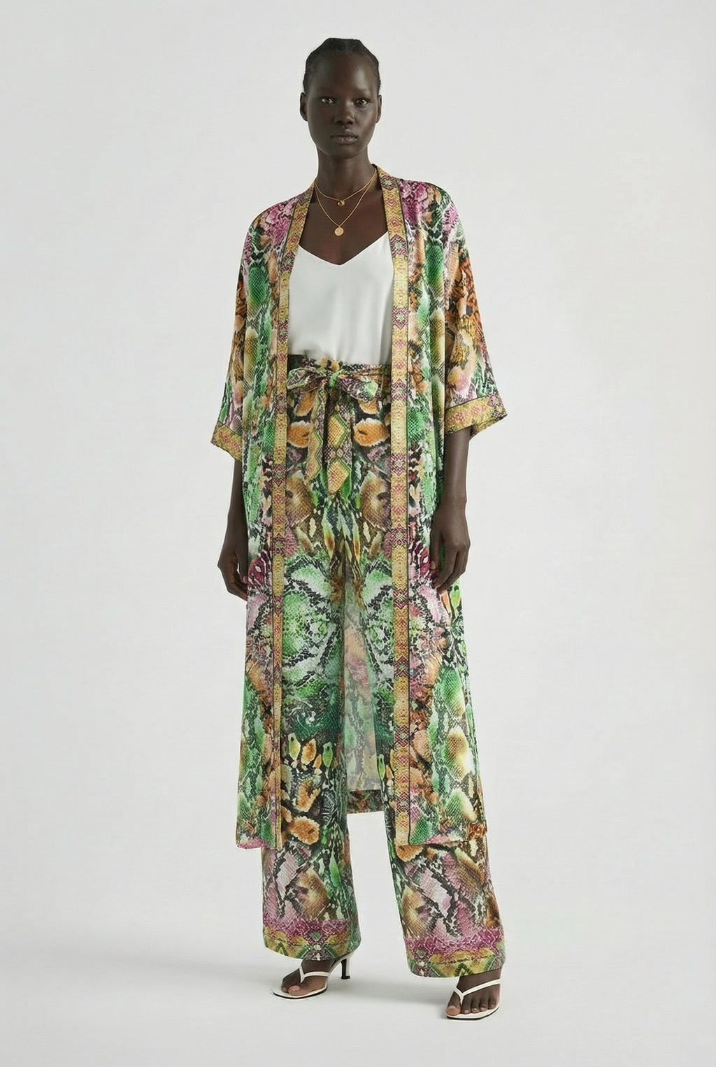 Serpentine Long Kimono Shrug