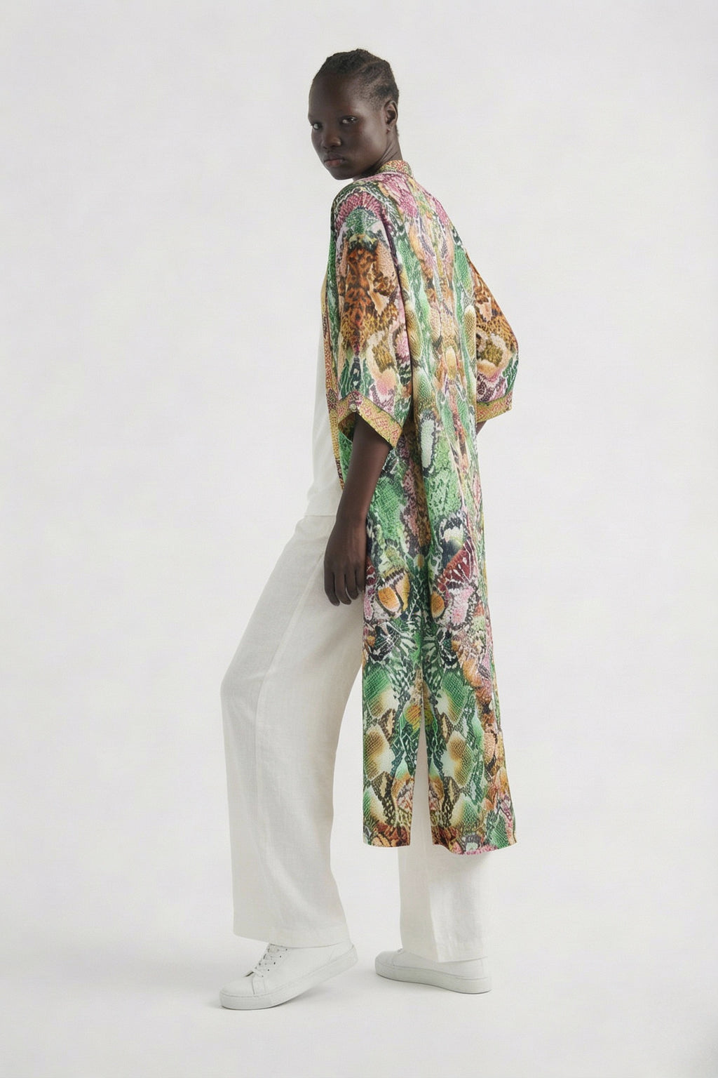 Serpentine Long Kimono Shrug