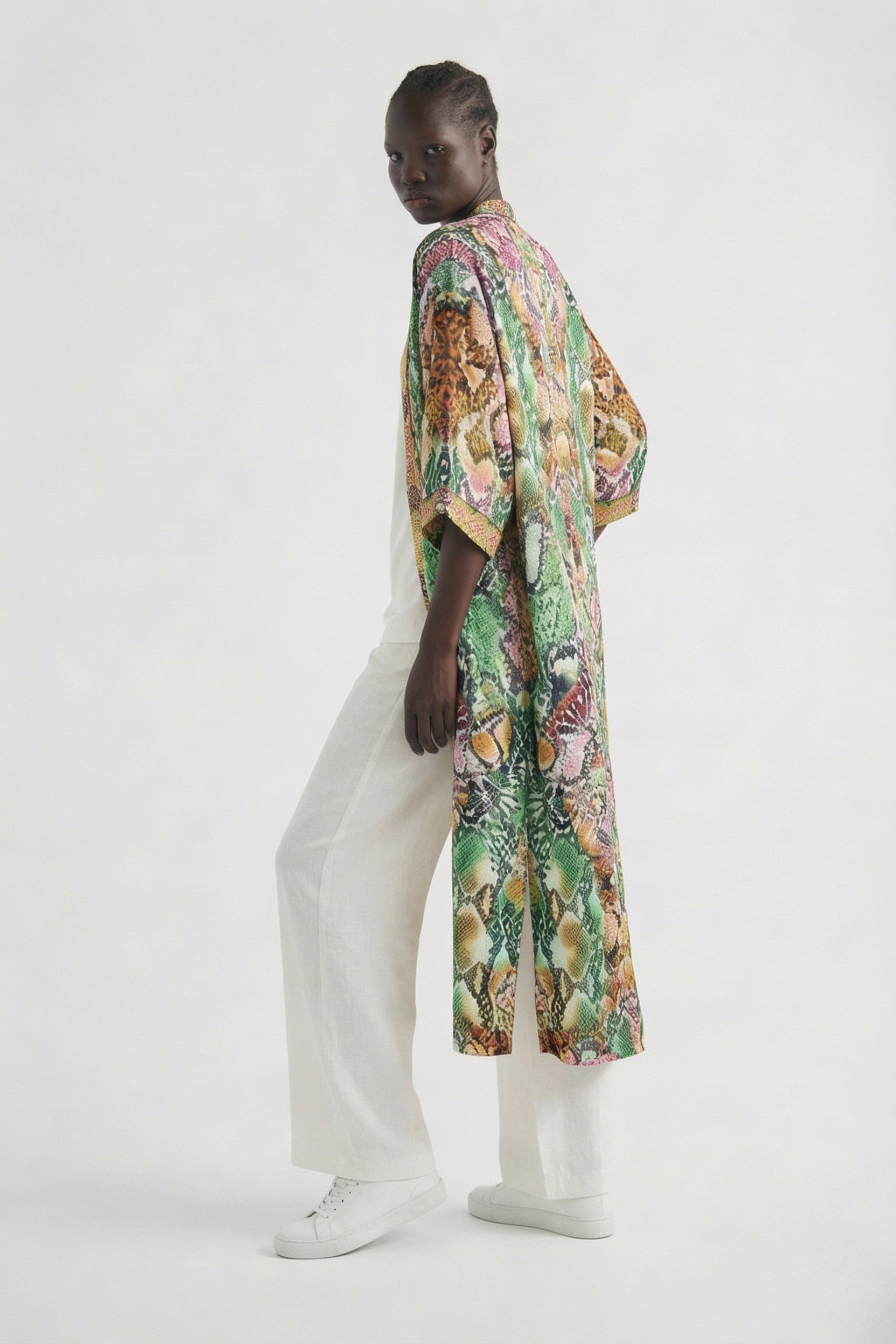 Serpentine Long Kimono Shrug