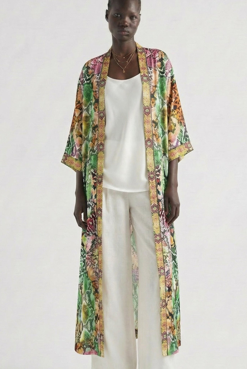 Serpentine Long Kimono Shrug