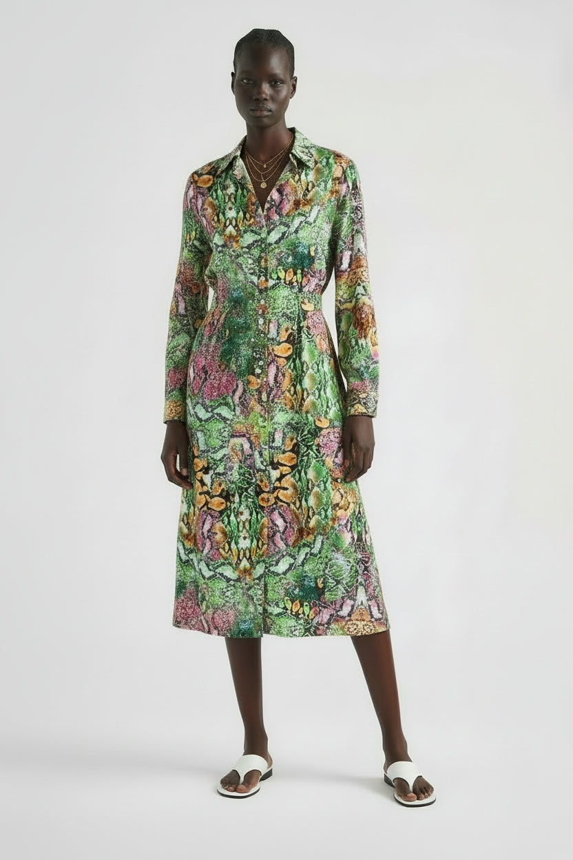 Serpentine Shirt Dress-TOP-LennaRose-Size 1 (8-10)-Lenna Rose Fashion