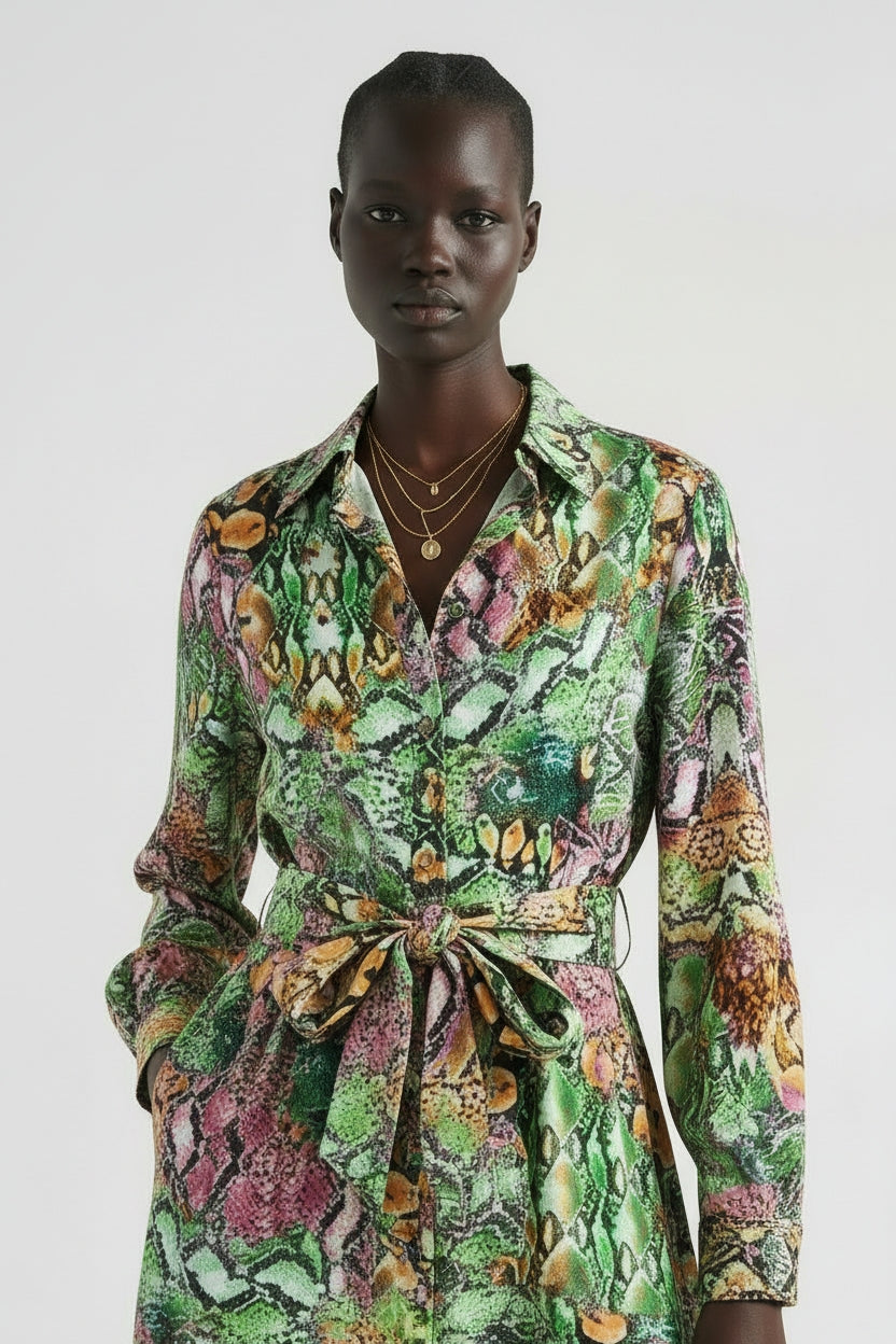 Serpentine Shirt Dress-TOP-LennaRose-Size 1 (8-10)-Lenna Rose Fashion