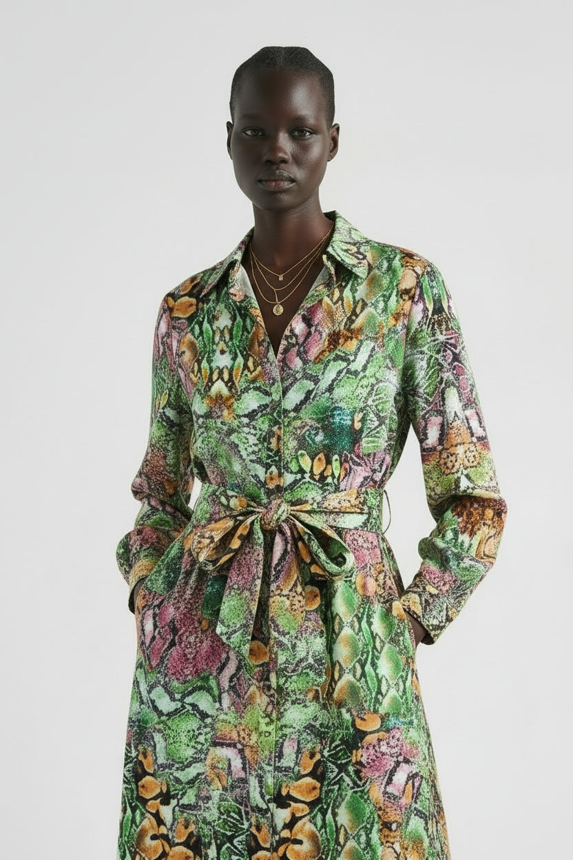 Serpentine Shirt Dress-TOP-LennaRose-Size 1 (8-10)-Lenna Rose Fashion