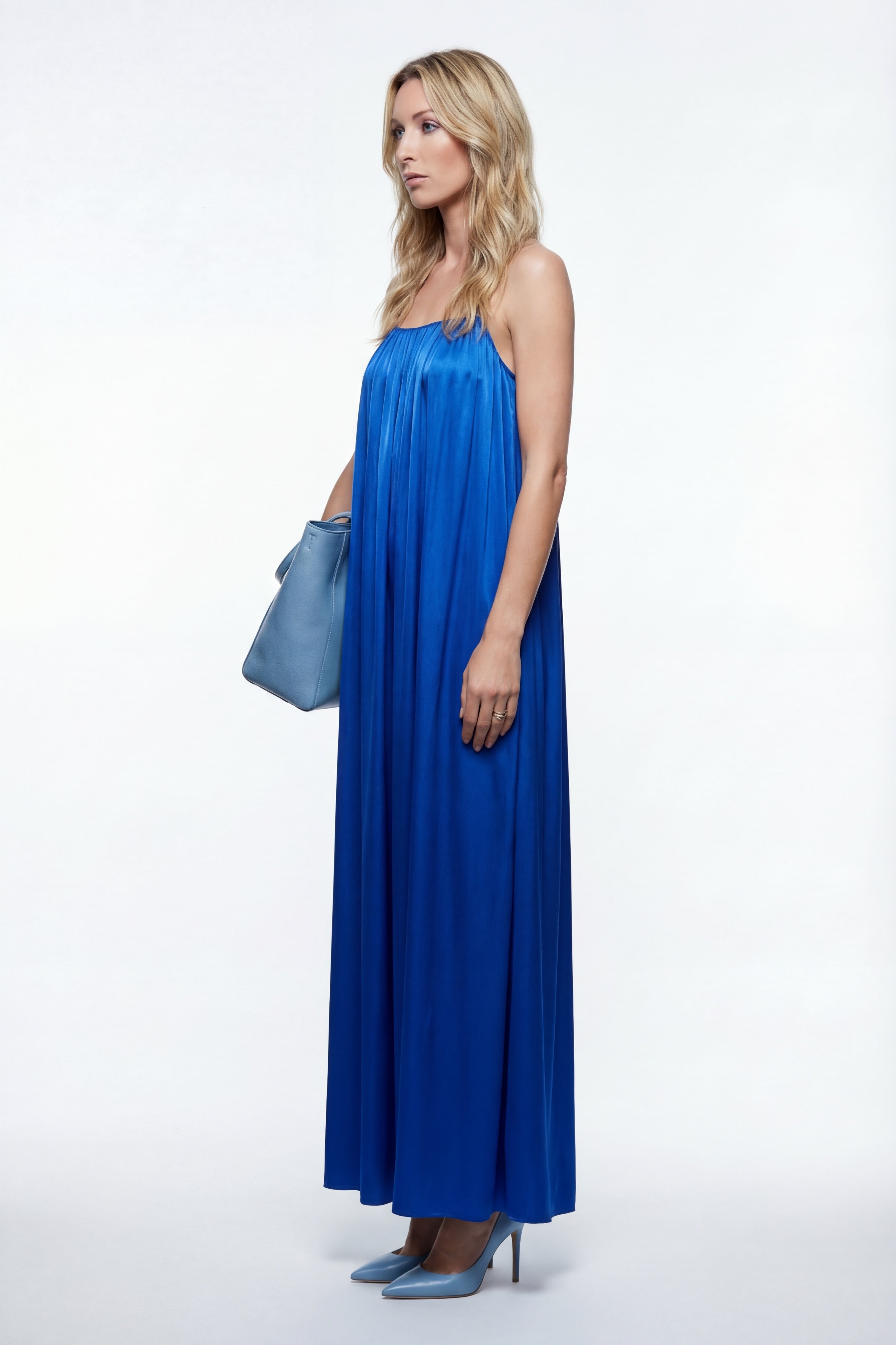 Silk Amelia Dress - Blue