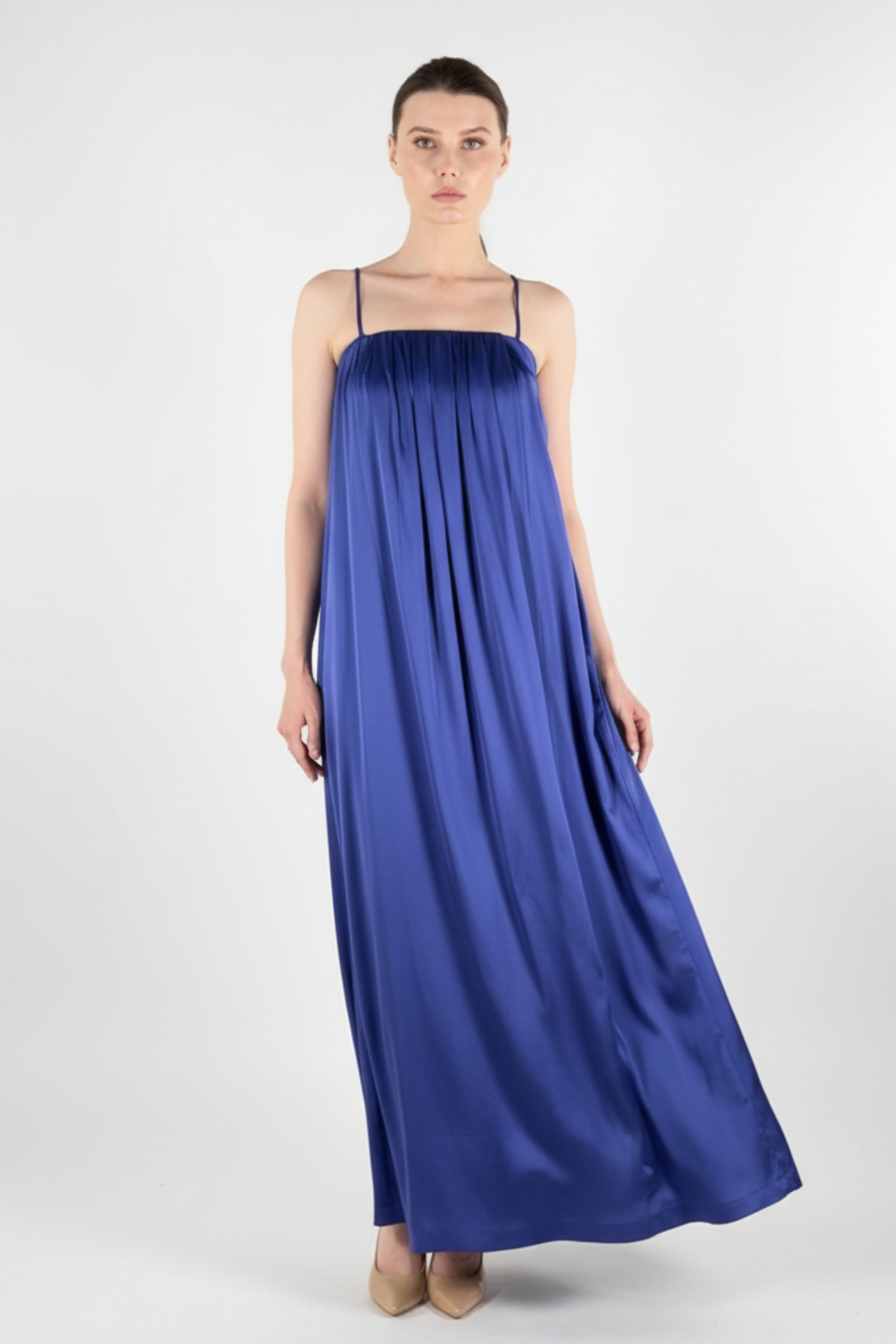 Silk Amelia Dress - Blue