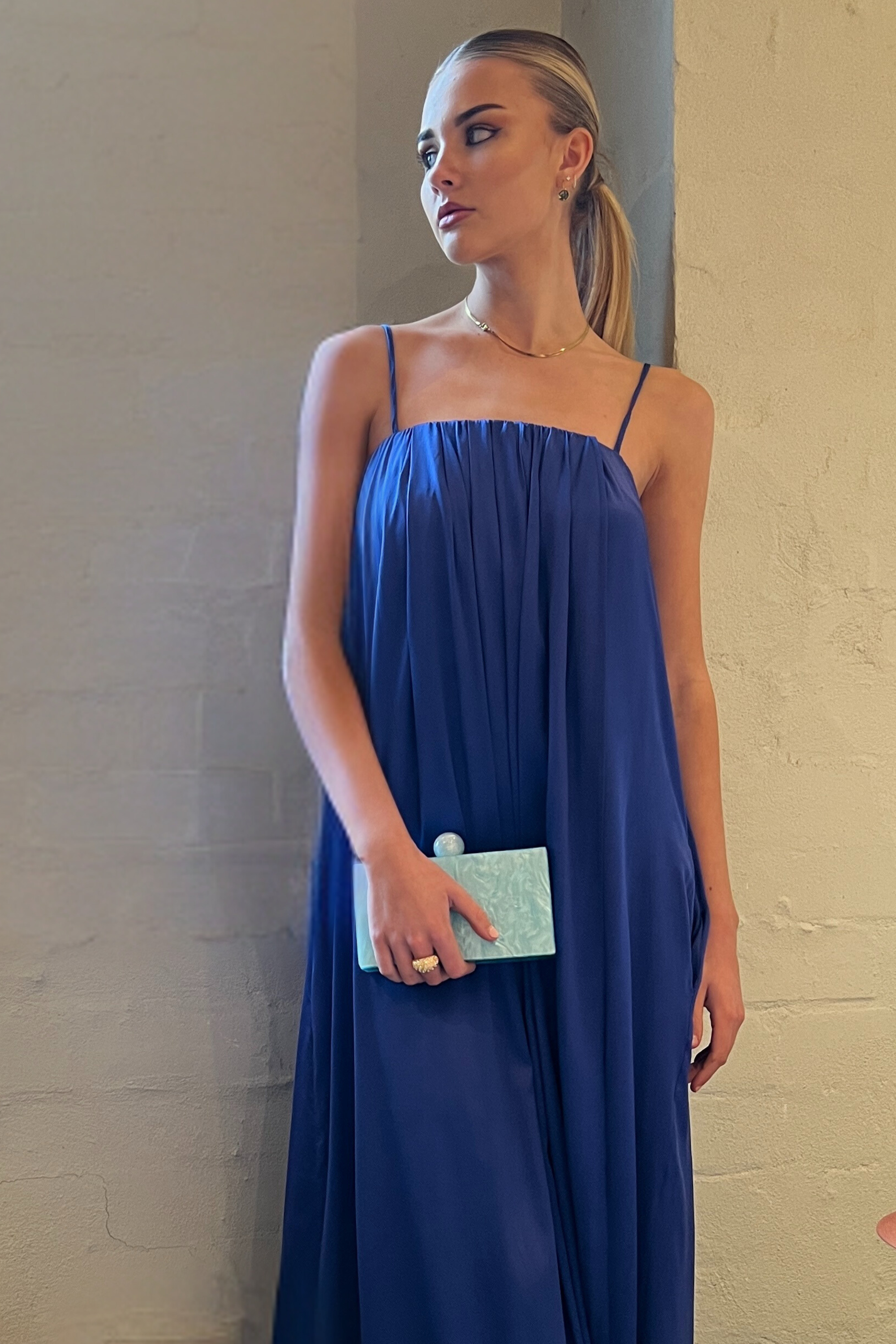 Silk Amelia Dress - Blue-Dress-LennaRose-Size 1 (8-10)-Lenna Rose Fashion