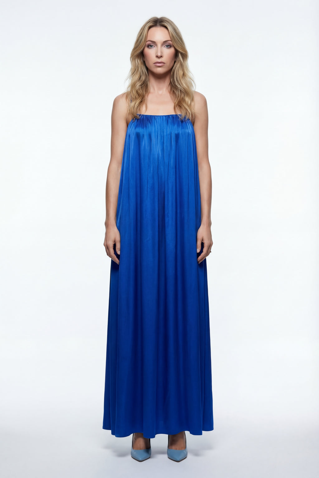 Silk Amelia Dress - Blue-Dress-LennaRose-Size 1 (8-10)-Lenna Rose Fashion