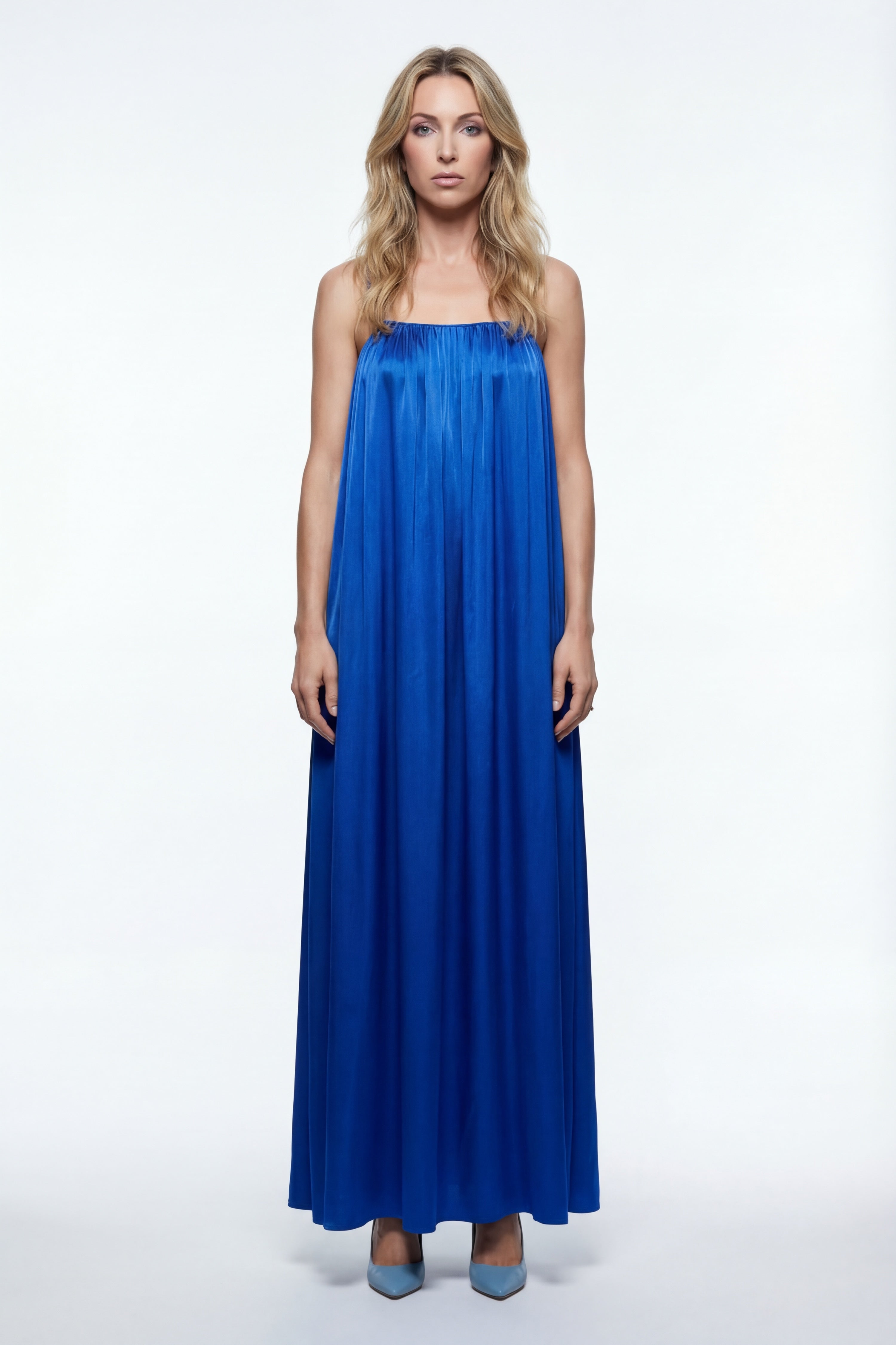 Silk Amelia Dress - Blue